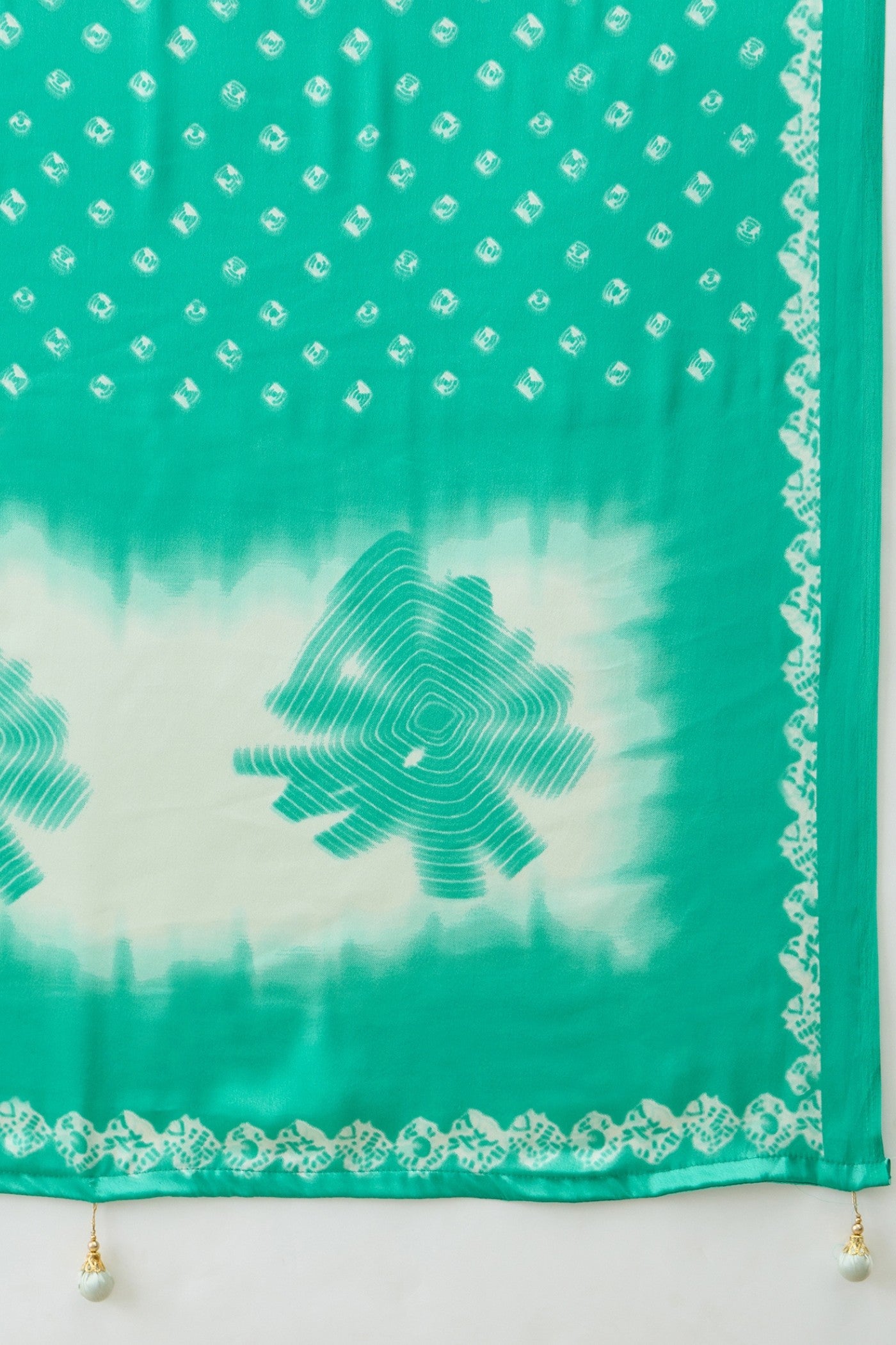 Buy MySilkLove Pearl White and Blue Printed Satin Crepe Silk Saree Online