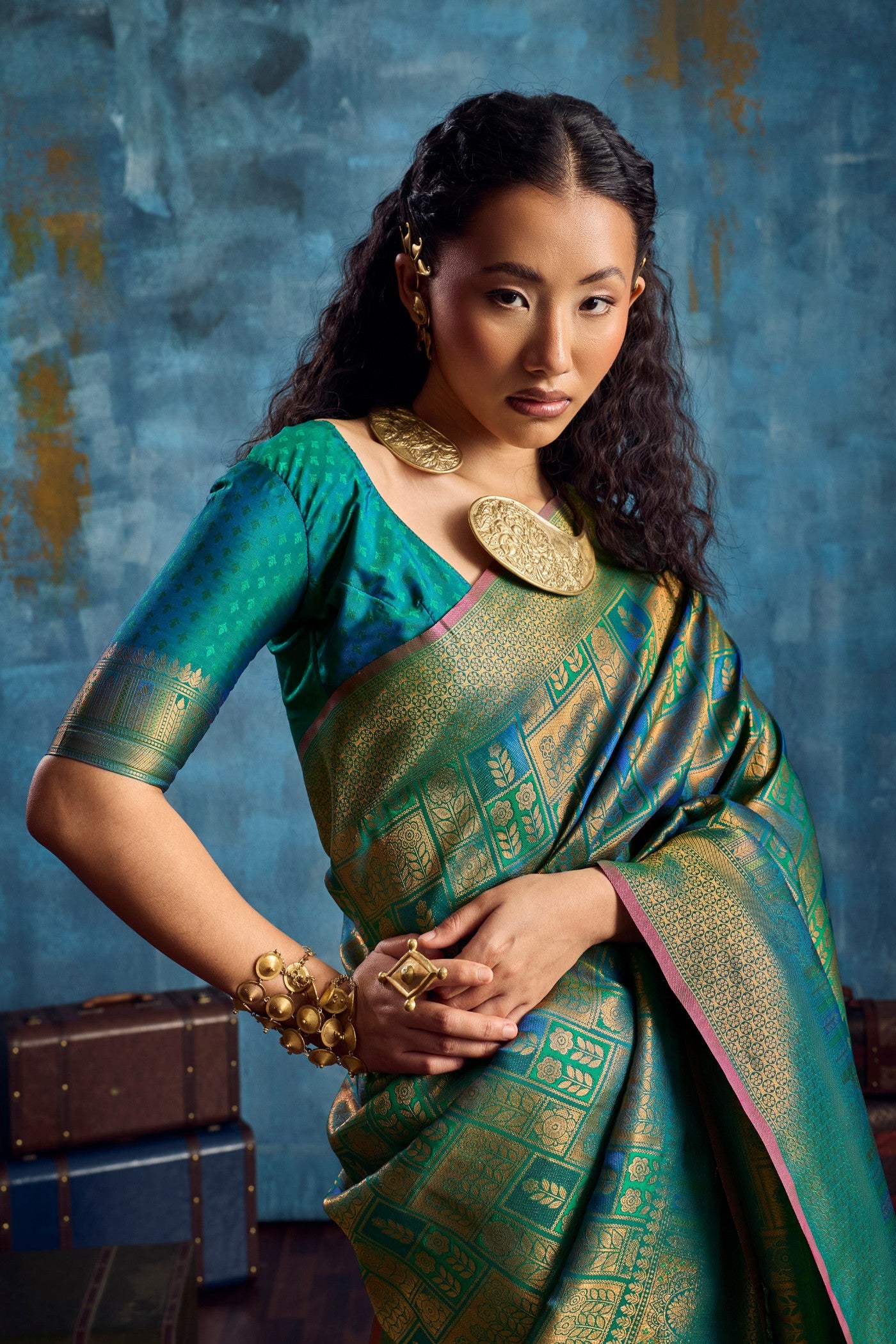 MySilkLove Basil Green Kanjivaram Handloom Saree