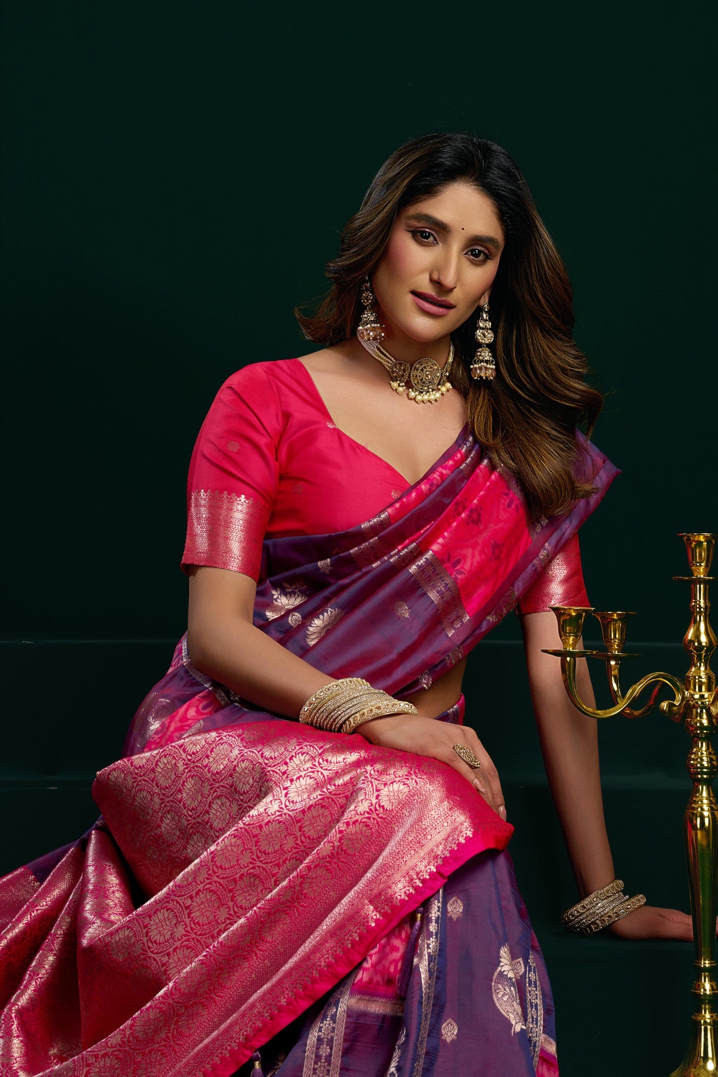 MySilkLove Cobalt Purple Banarasi Handloom Soft Silk Saree