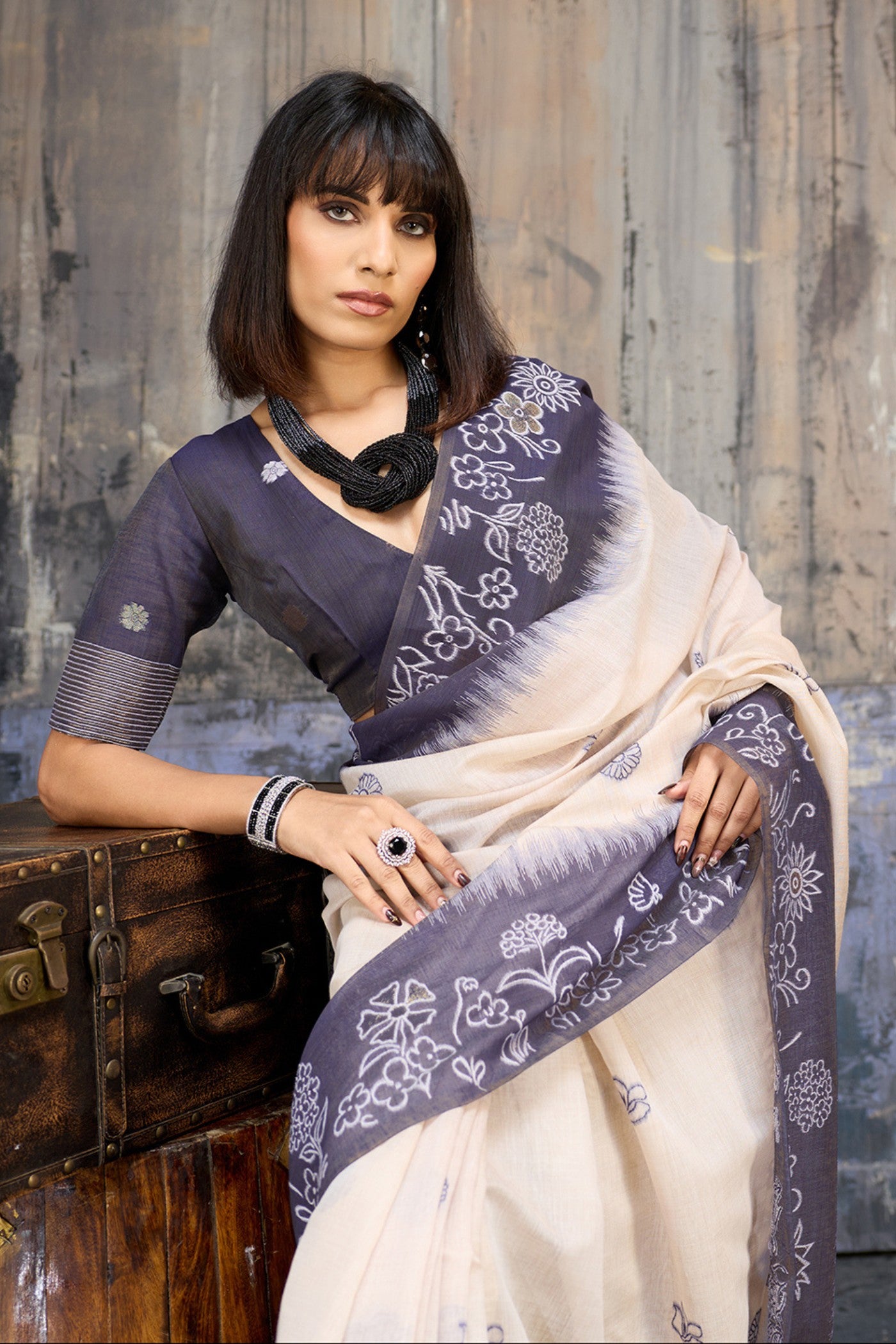 Buy MySilkLove Sapphire Sky Blue Handloom Munga Cotton Saree Online