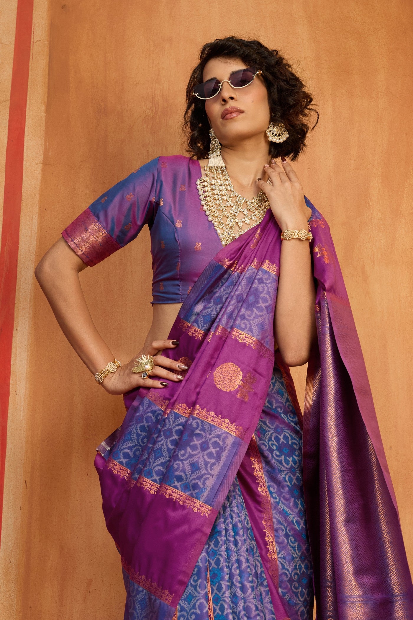 MySilkLove Carolina Blue Banarasi Handloom Patola Saree