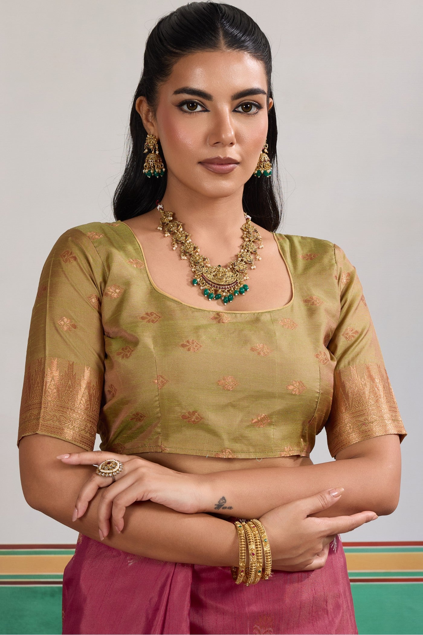 Buy MySilkLove French Rose Pink Banarasi Handloom Tussar Saree Online