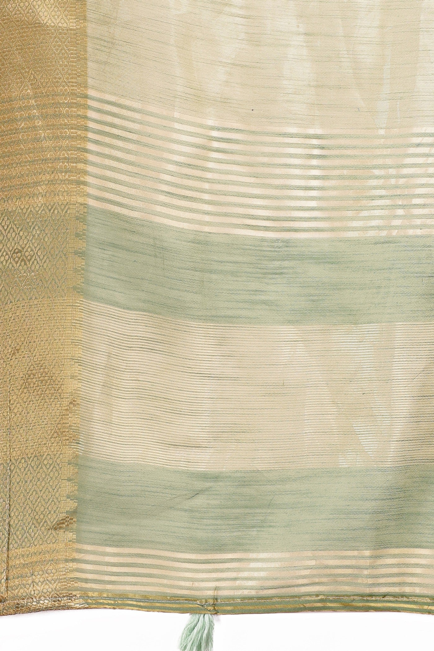 Buy MySilkLove Lawn Green Woven Organza Saree Online