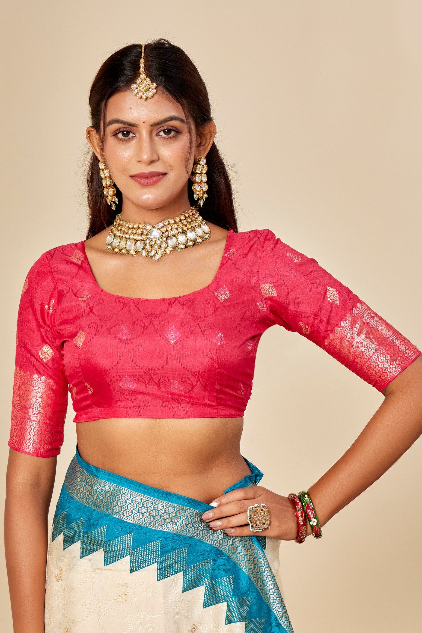 Buy MySilkLove Wheat Cream Tussar Printed Silk Saree Online