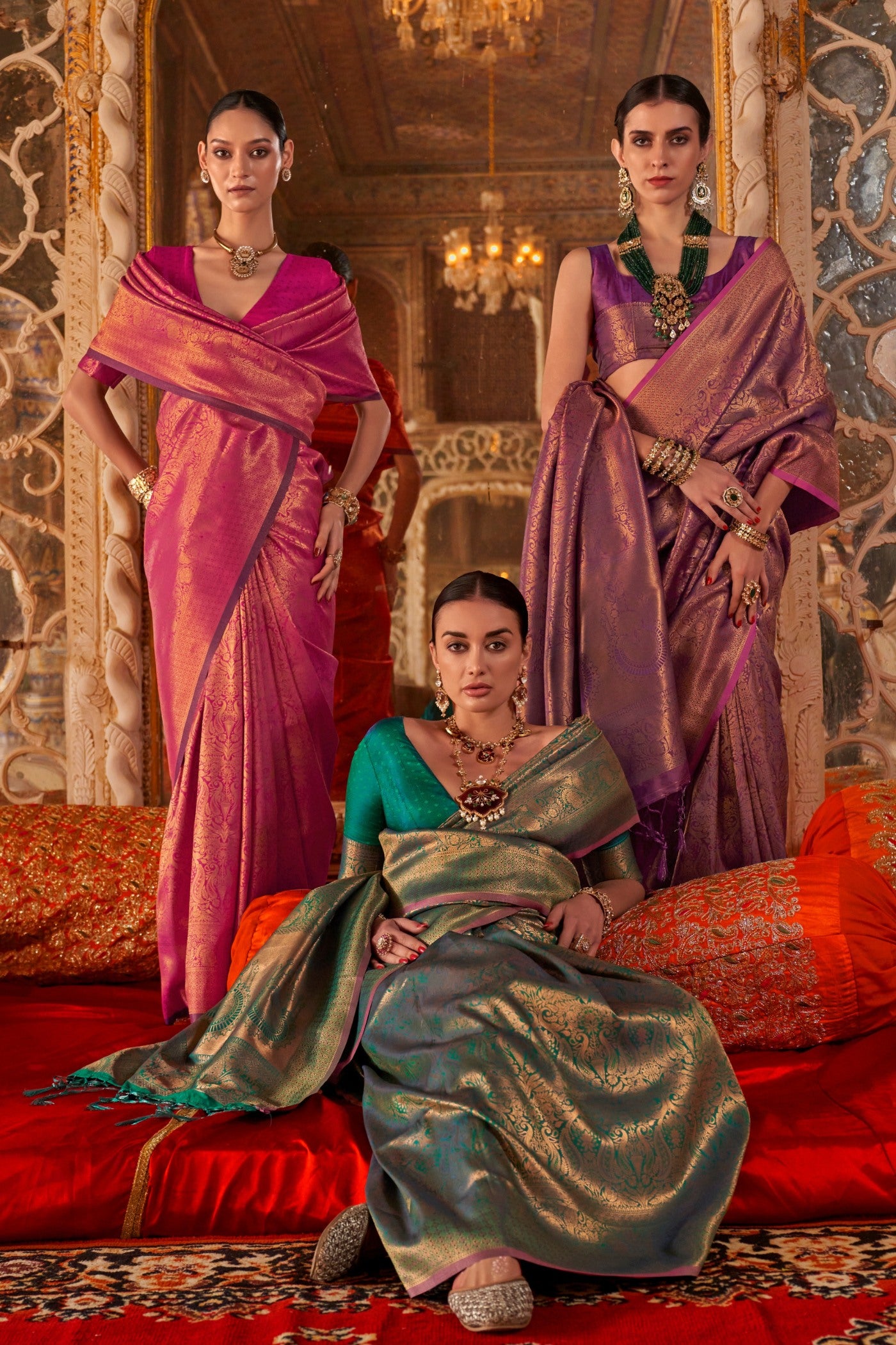 Buy MySilkLove Paris Green Handloom Kanjivaram Saree Online