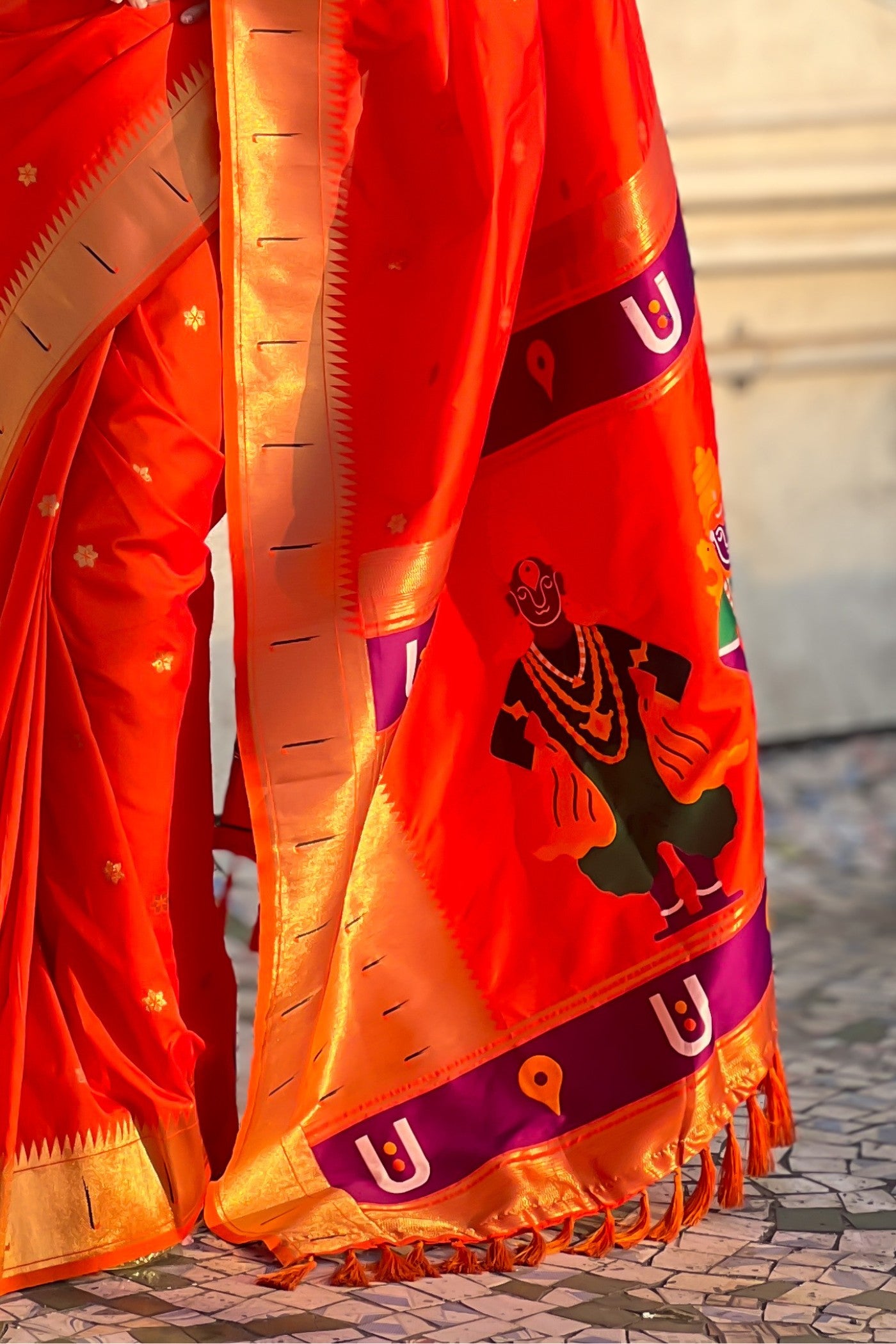 Buy MySilkLove Torch Red Woven Paithani Saree Online