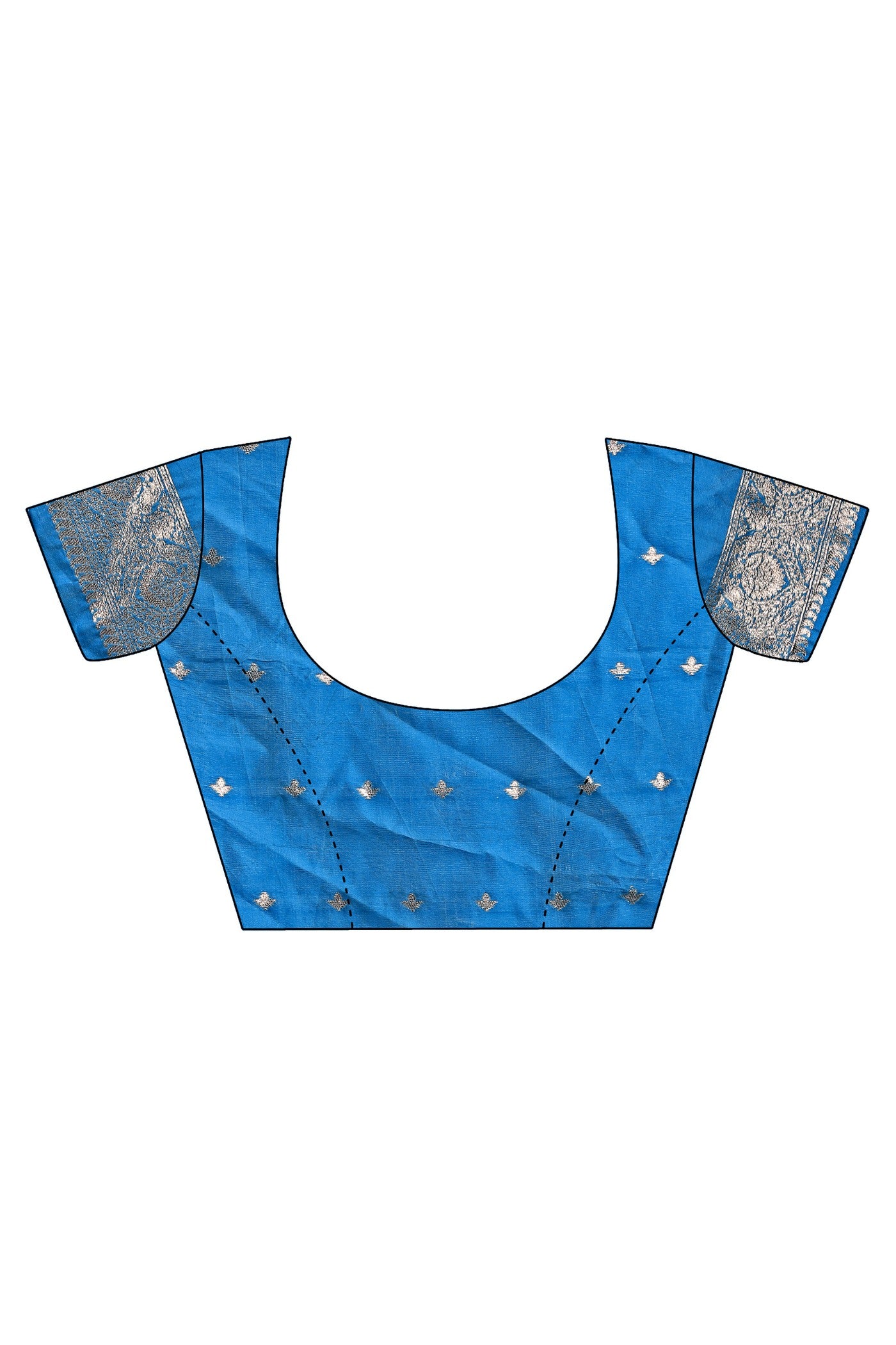 Buy MySilkLove Butterfly Blue Linen Cotton Saree Online
