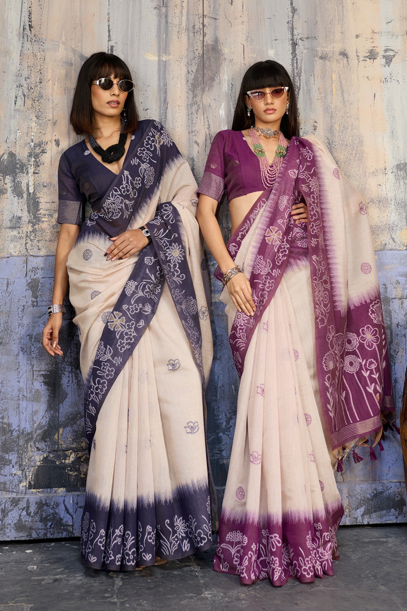 Buy MySilkLove Mulberry Purple Handloom Munga Cotton Saree Online