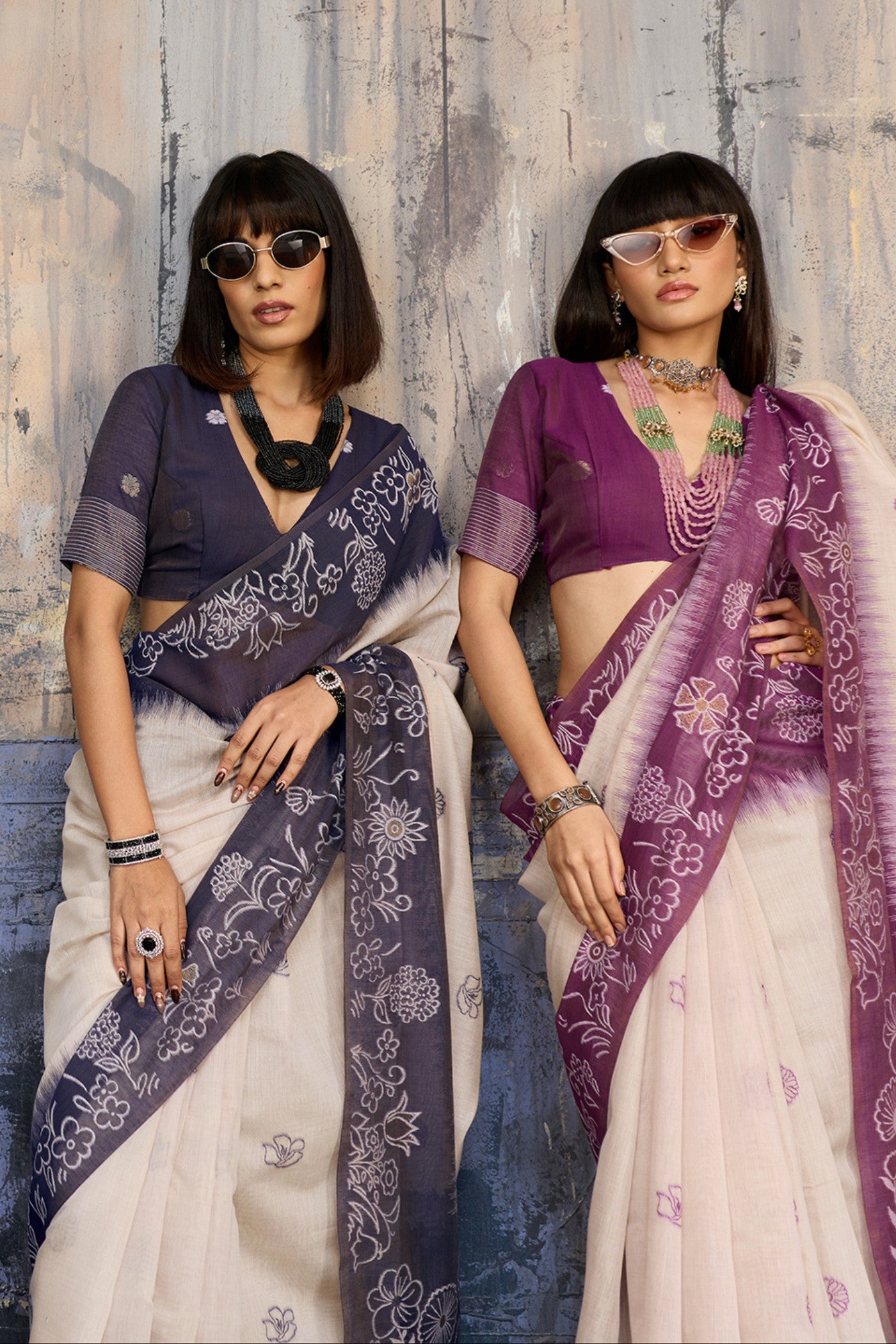 Buy MySilkLove Mulberry Purple Handloom Munga Cotton Saree Online