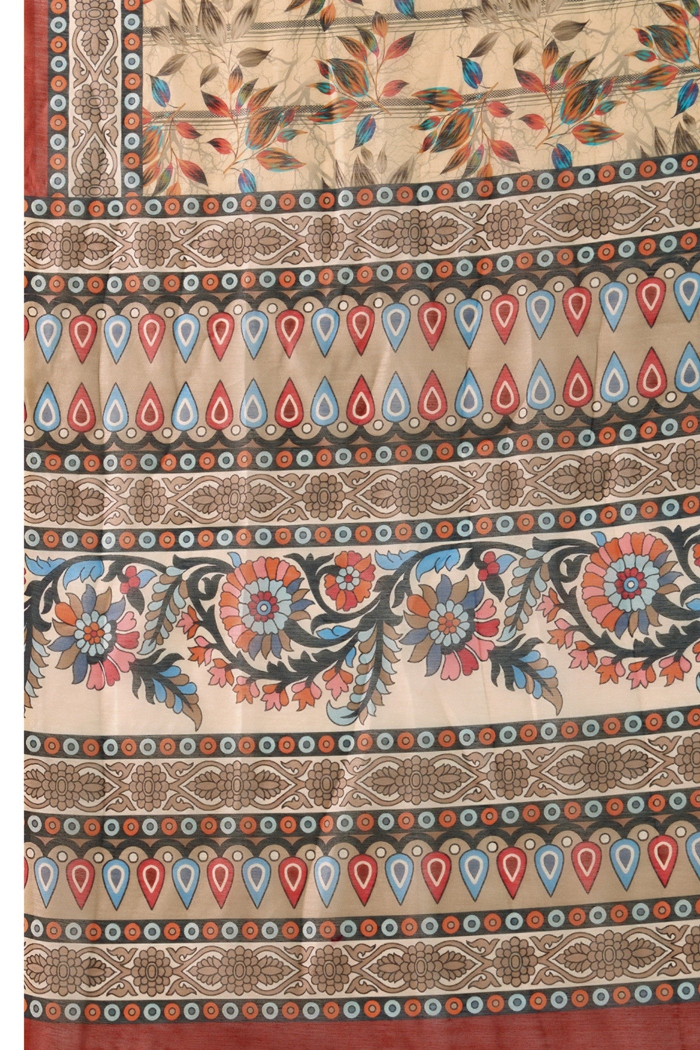 Buy MySilkLove Dutch Cream Digital Printed Saree Online