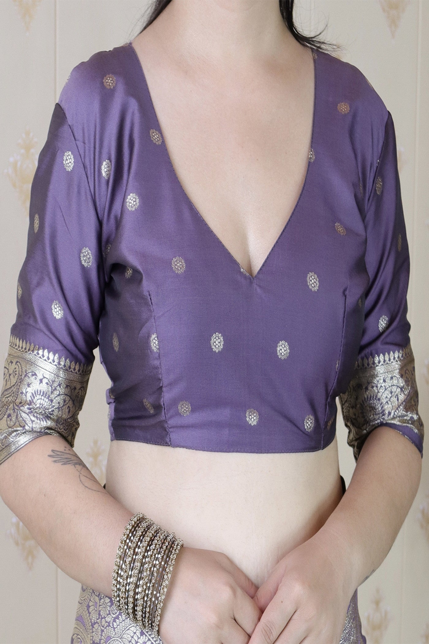 Buy MySilkLove African Purple Banarasi Handloom Saree Online