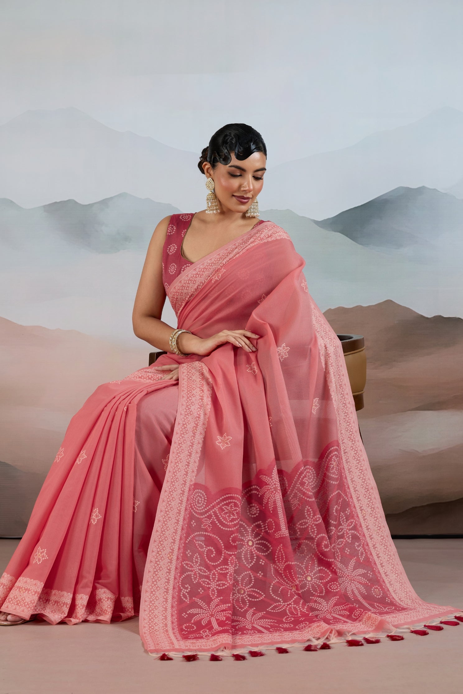 Buy MySilkLove Ballet Slipper Pink Handloom Cotton Saree Online