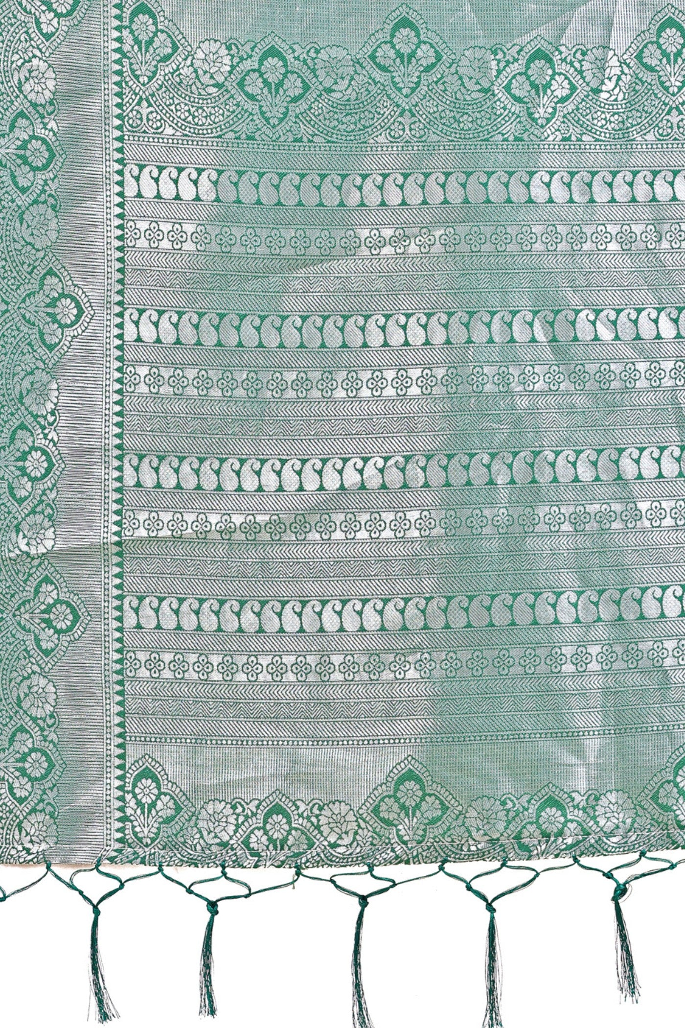 Buy MySilkLove Sage Green Woven Banarasi Saree Online