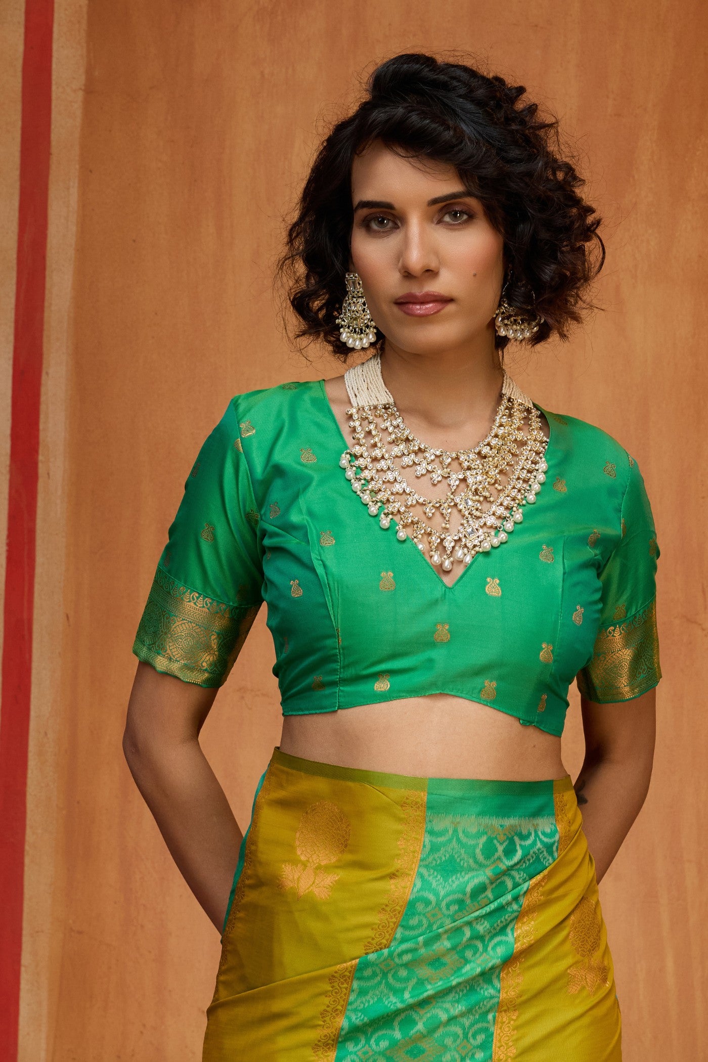 Buy MySilkLove Pesto Green Banarasi Handloom Patola Saree Online