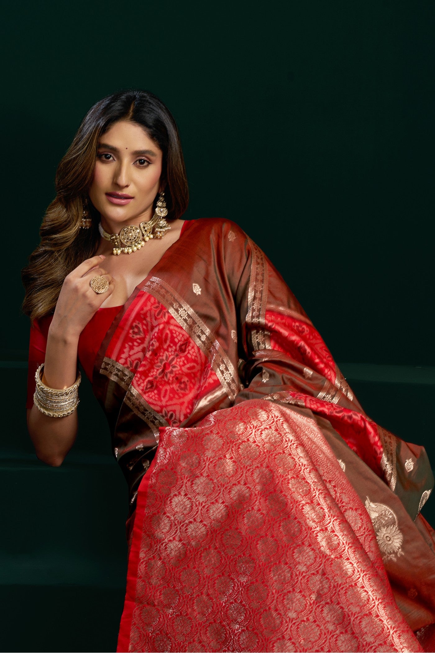 MySilkLove Bisque Brown Banarasi Handloom Soft Silk Saree