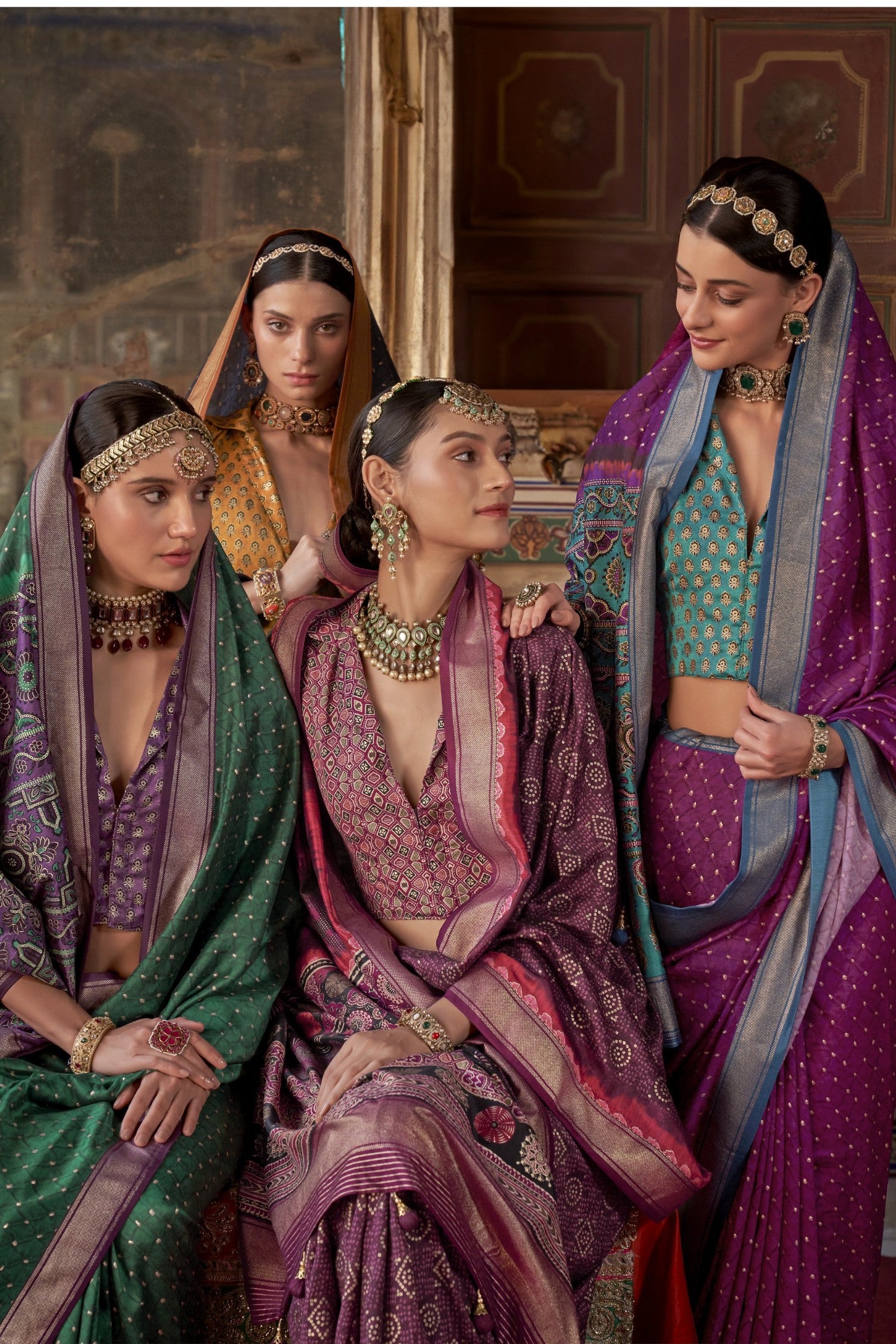 Buy MySilkLove Purple Jam Printed Banarasi Saree Online