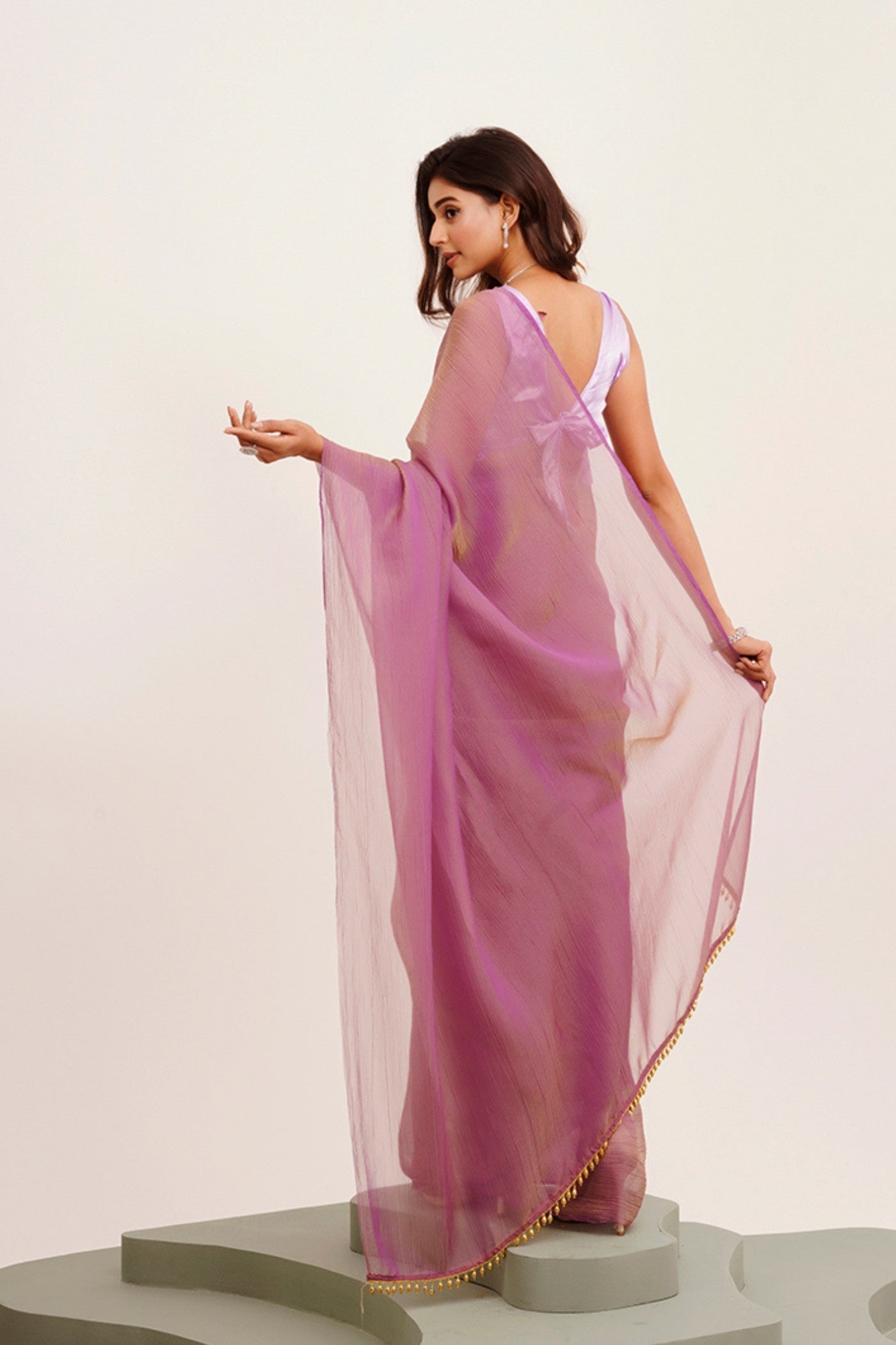 Buy MySilkLove Medium Purple Tissue Partywear Saree Online