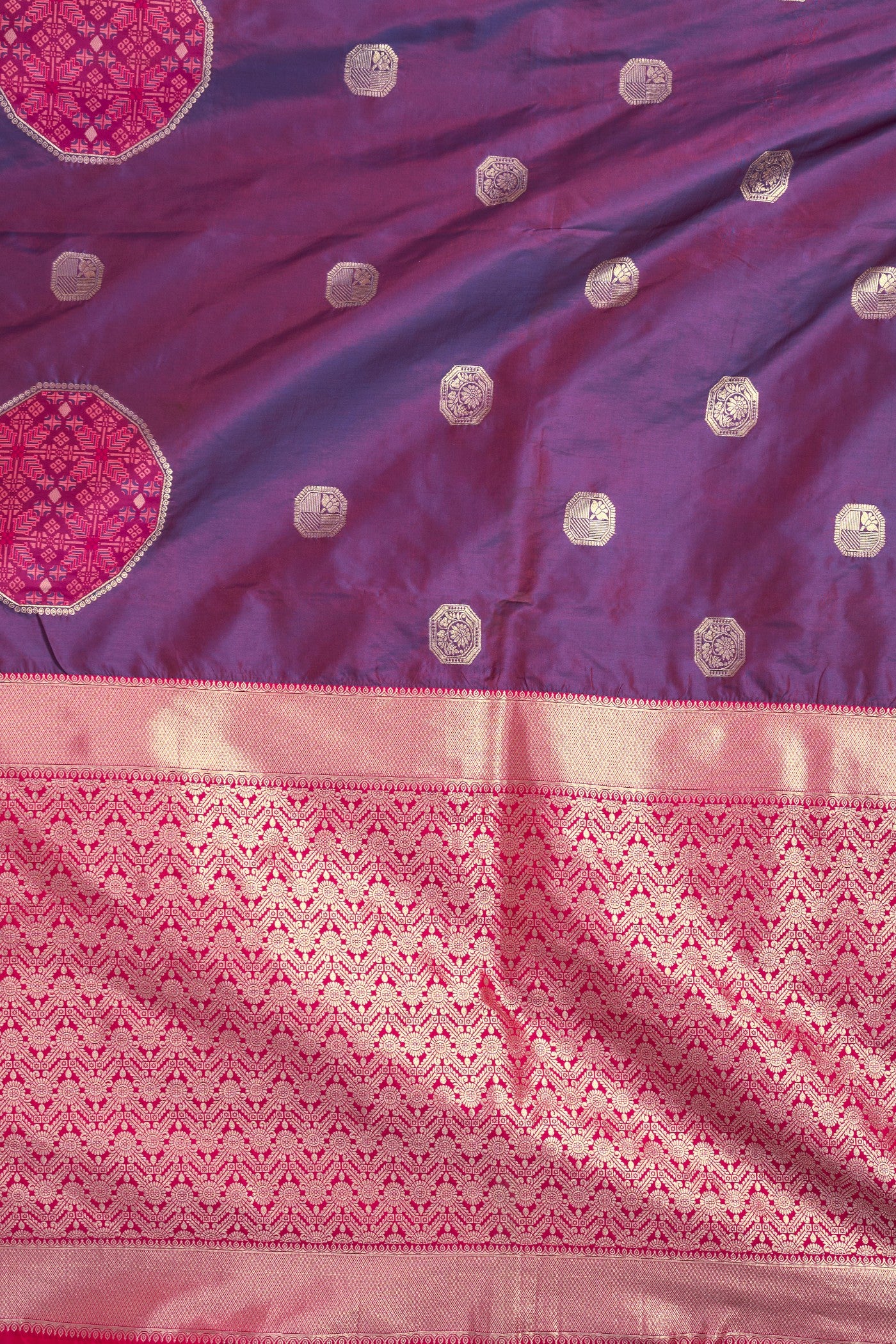 Buy MySilkLove Eggplant Purple Woven Banarasi Soft Silk Saree Online