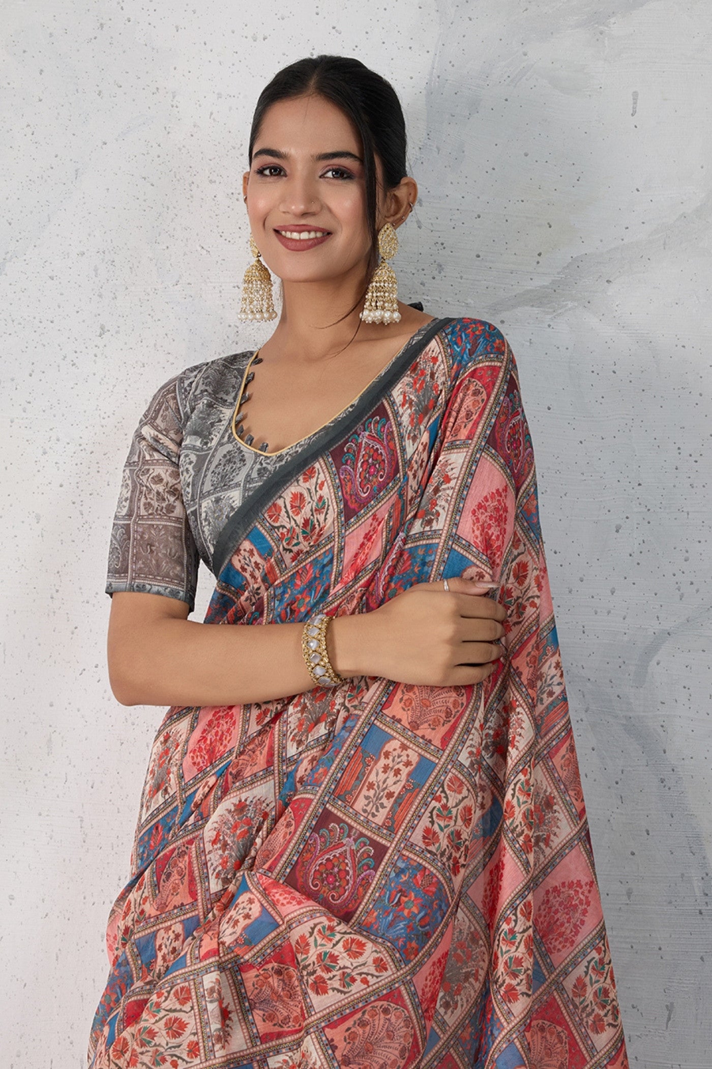 Buy MySilkLove Han Pink Digital Printed Saree Online