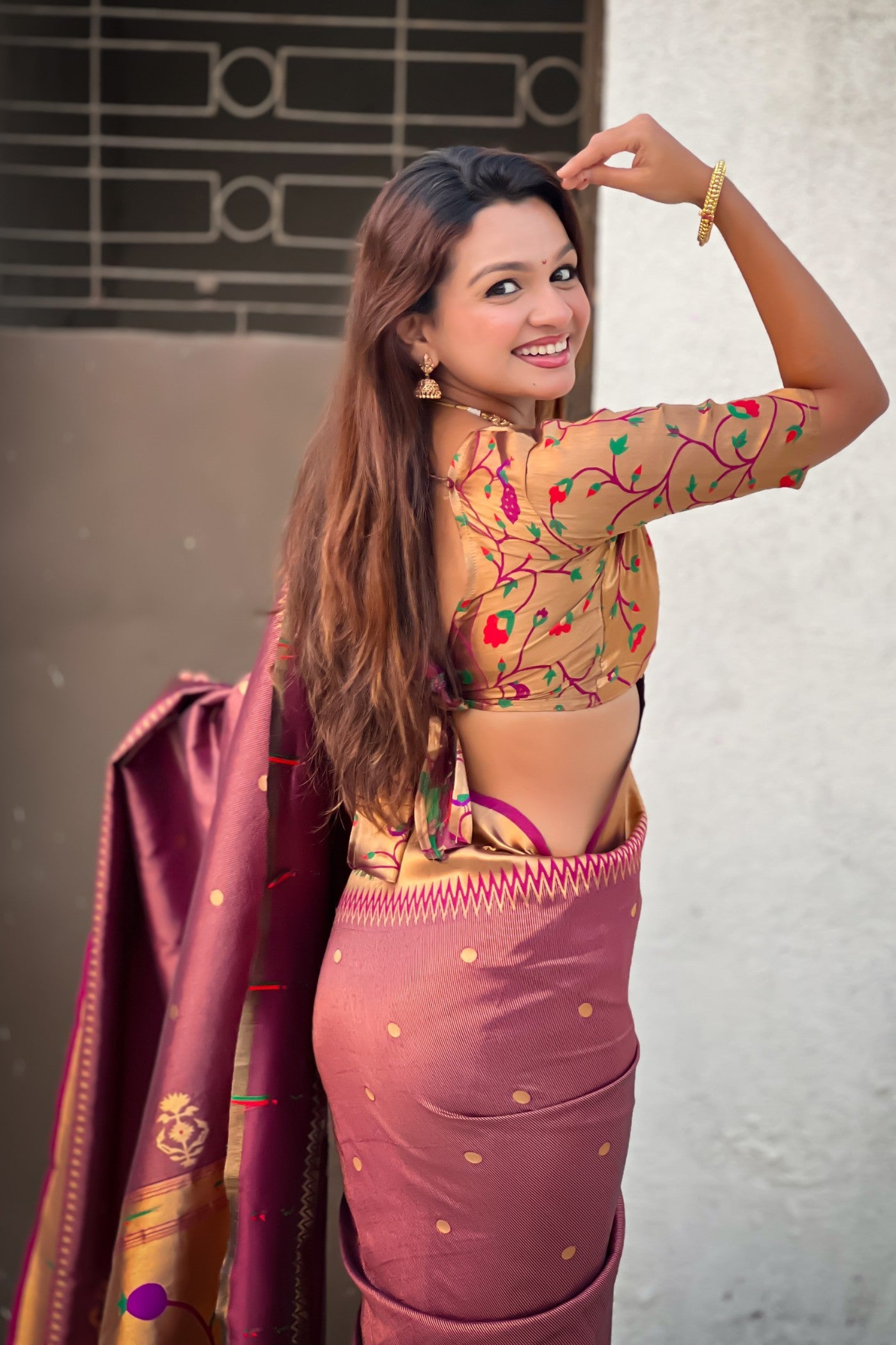 Buy MySilkLove Pastel Maroon Woven Tissue Paithani Saree Online