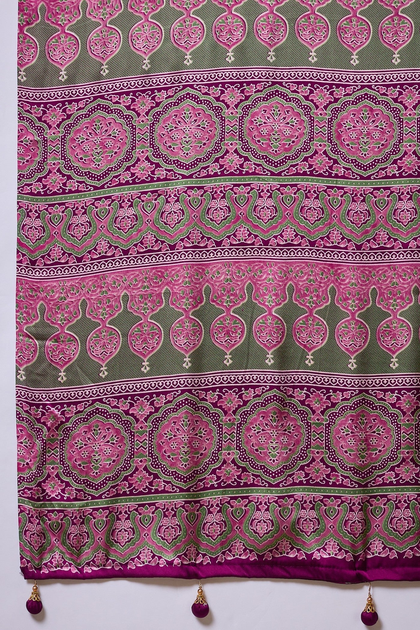 Buy MySilkLove Glassfire Purple Ajrakh Printed Satin Crepe Silk Saree Online