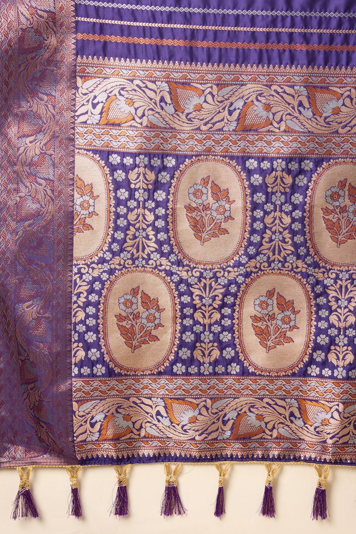 Buy MySilkLove Eggplant Purple Zari Woven Banarasi Saree Online