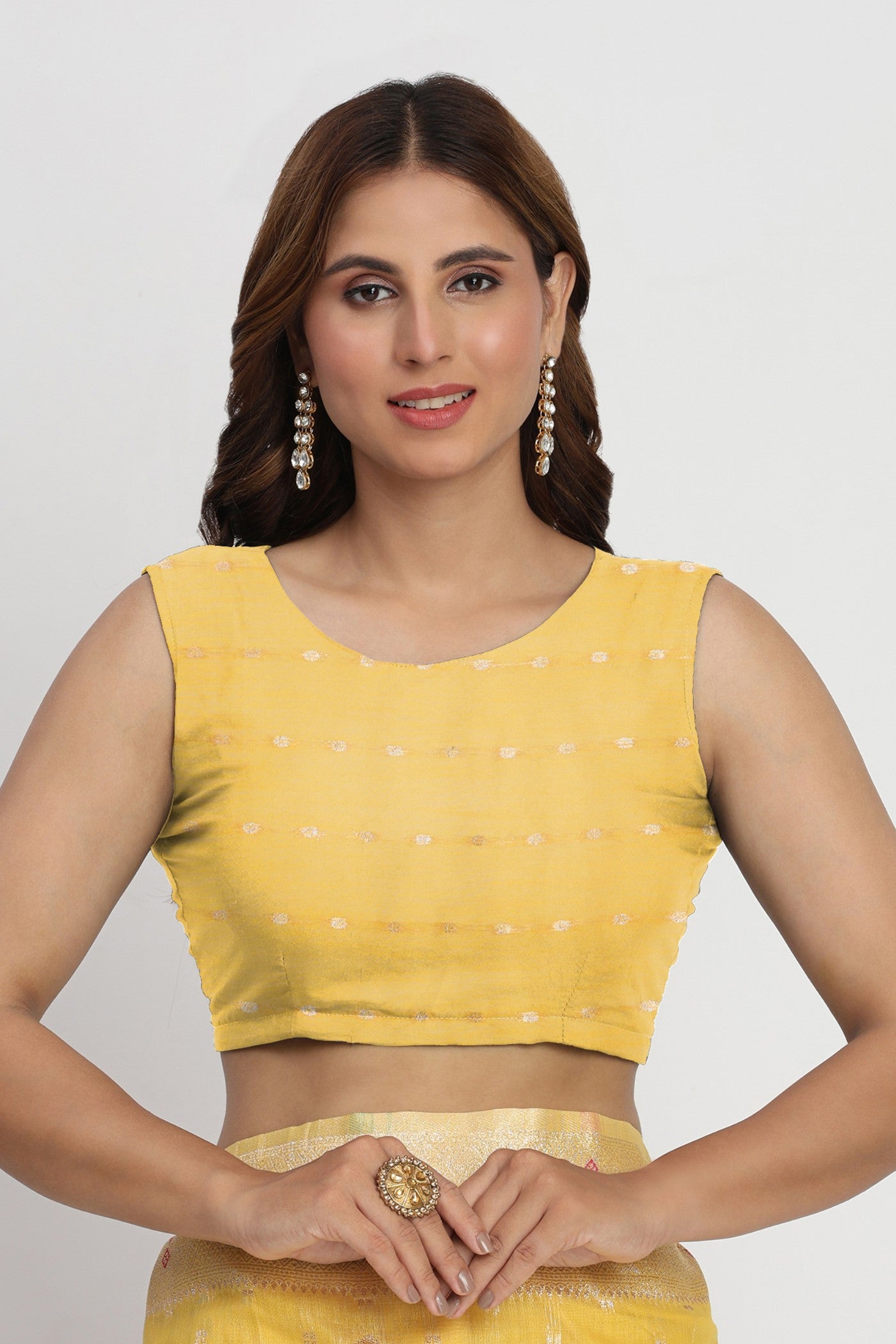 Buy MySilkLove Sunflower Yellow Woven Linen Cotton Saree Online