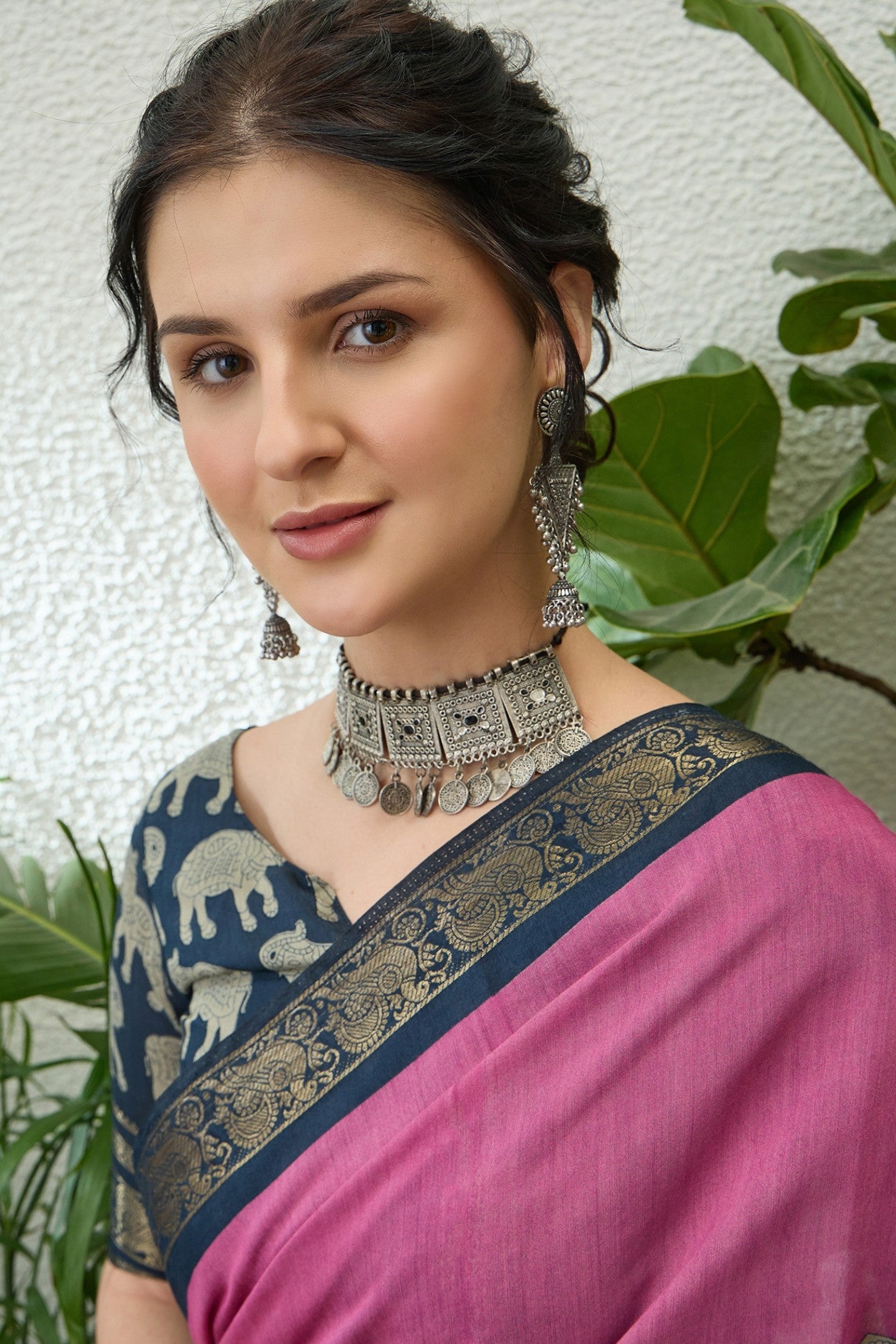 Buy MySilkLove Lotus Pink Printed Cotton Saree Online