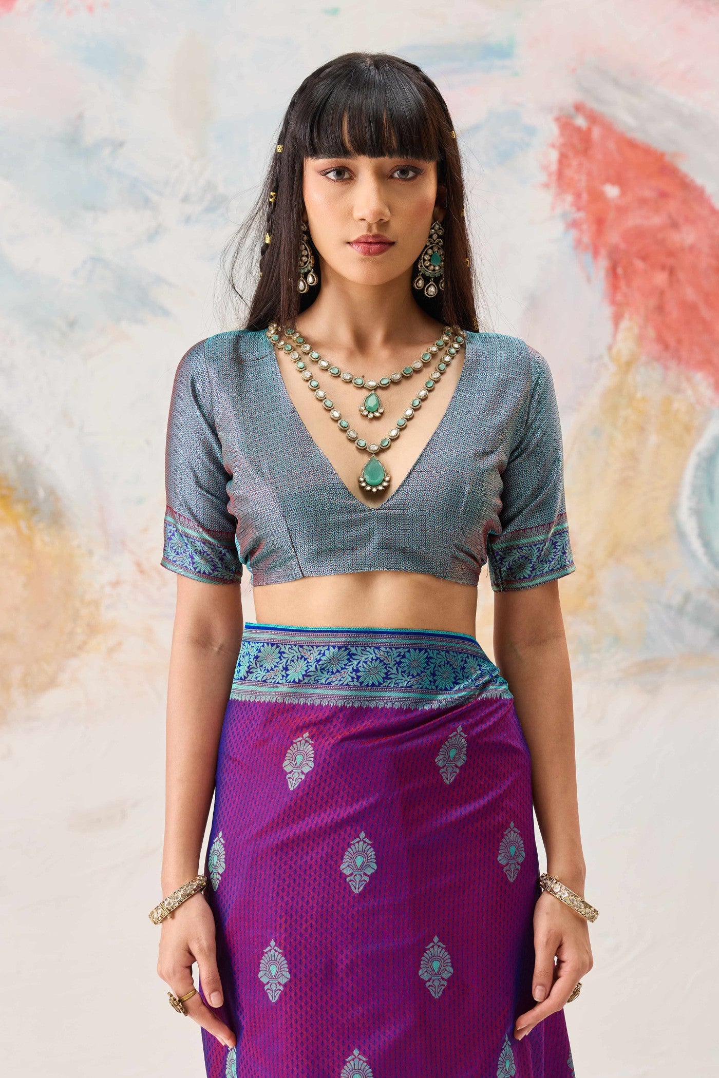 Buy MySilkLove Heliotrope Purple Woven Tanchoi Kanjivaram Saree Online