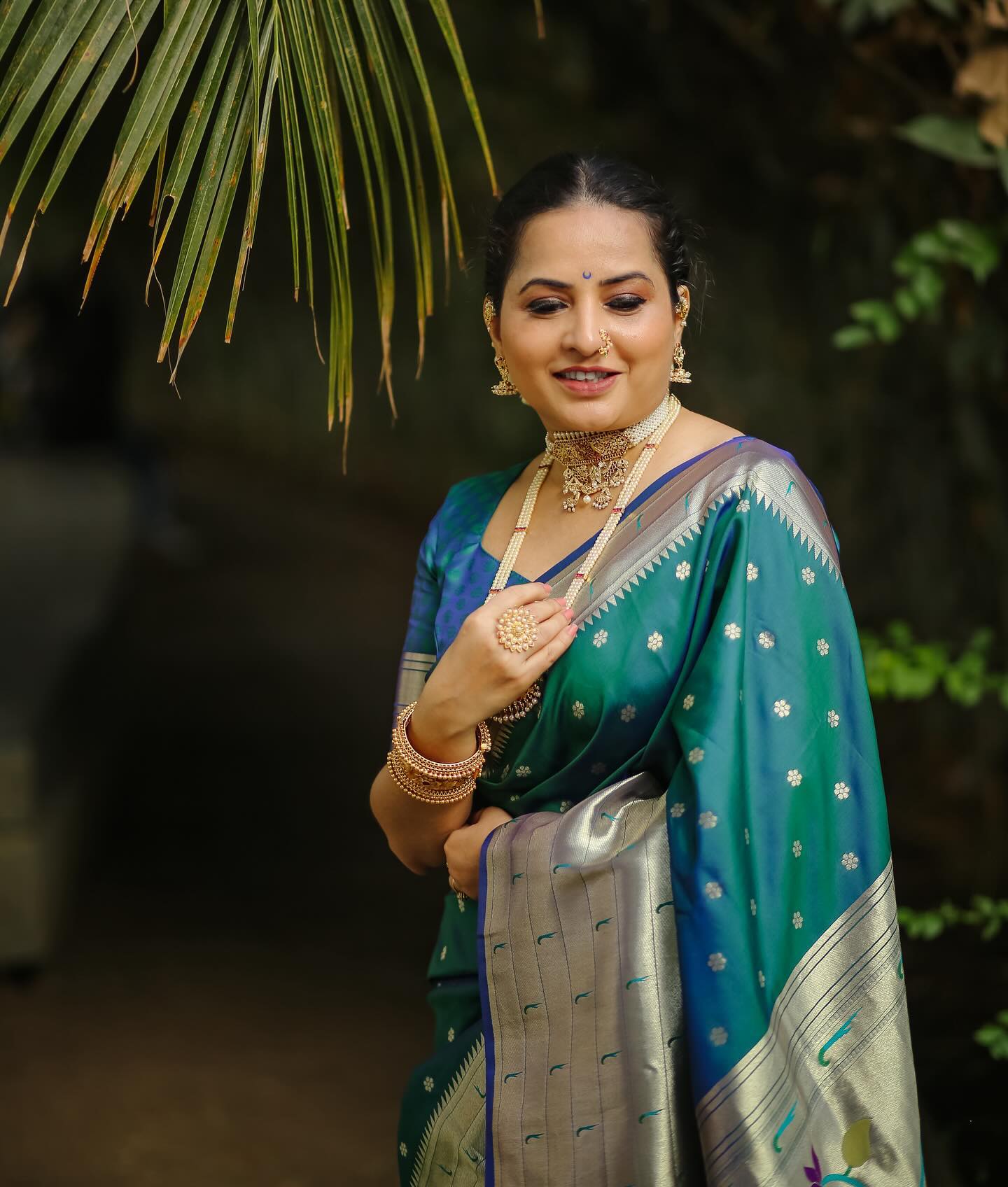 Buy MySilkLove Casal Green Woven Paithani Silk Saree Online