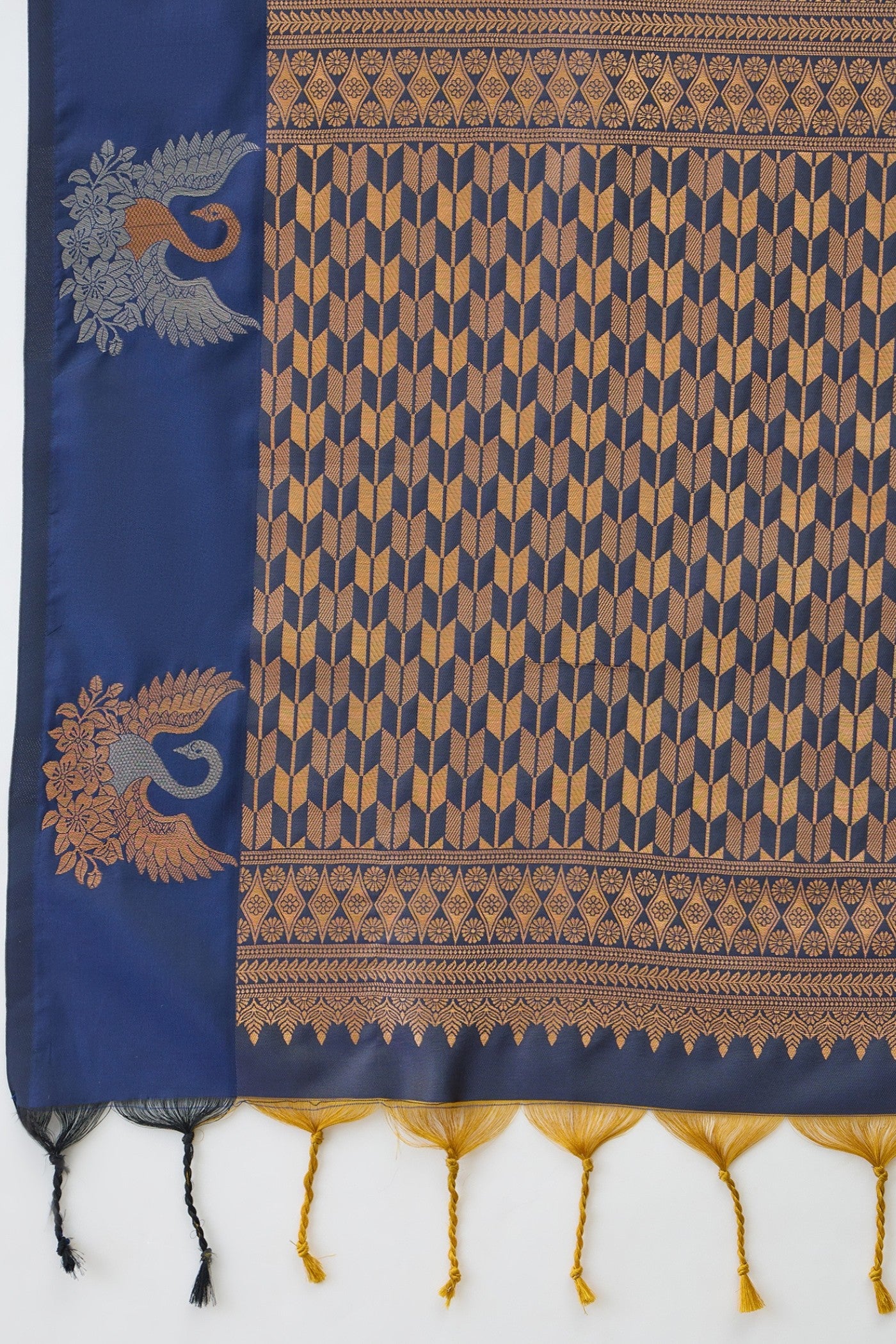 Buy MySilkLove French Grey Banarasi Handloom Soft Silk Saree Online