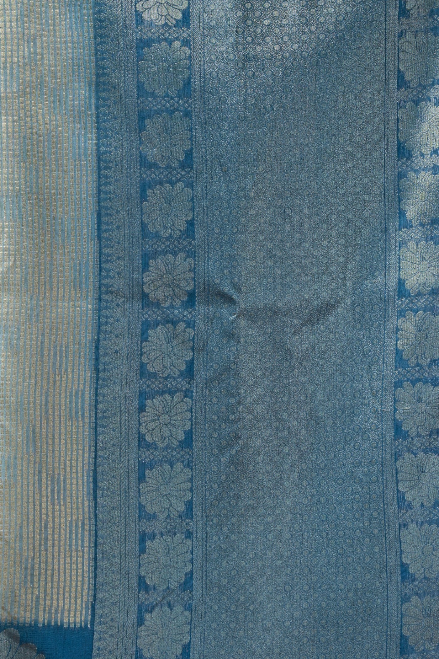 Buy MySilkLove Cornflower Blue Banarasi Soft Silk Saree Online