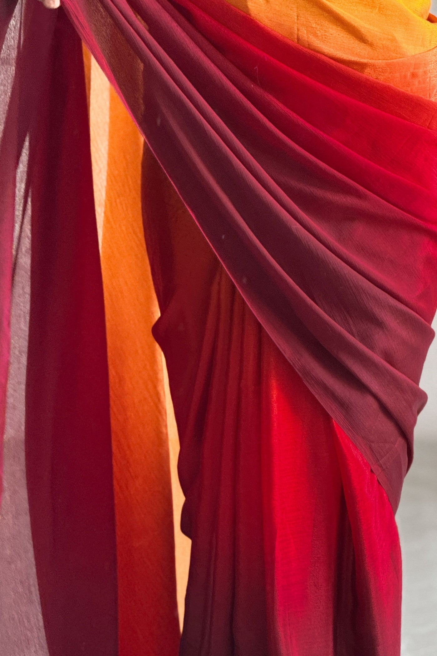 Buy MySilkLove Vintage and Red Chinon Ready To Wear Saree Online