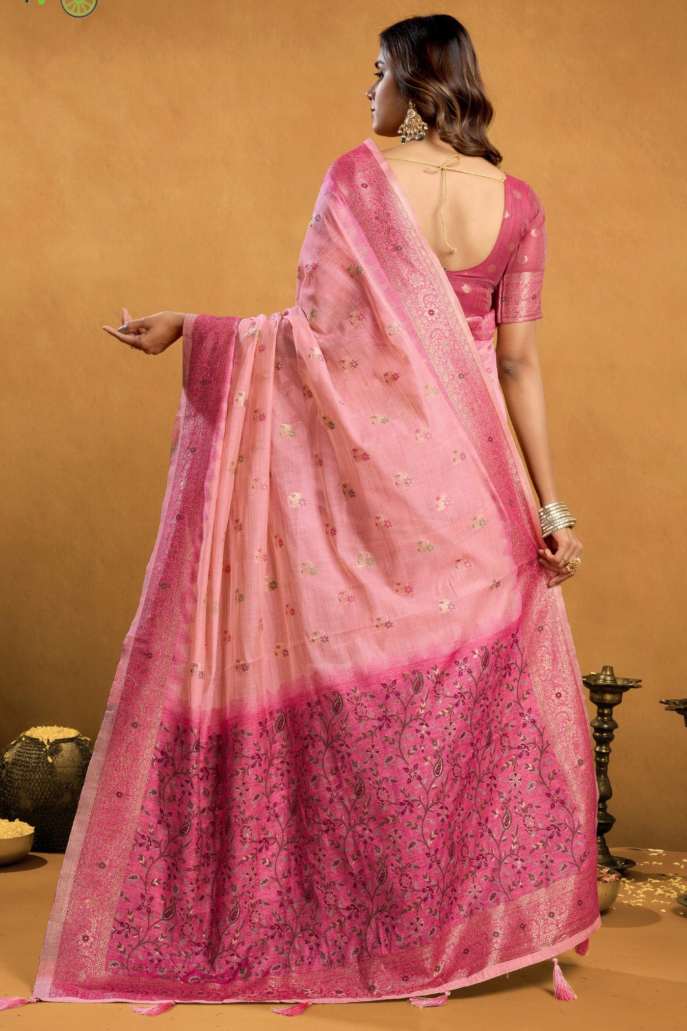 Buy MySilkLove Fuchsia Pink Handloom Cotton Saree Online