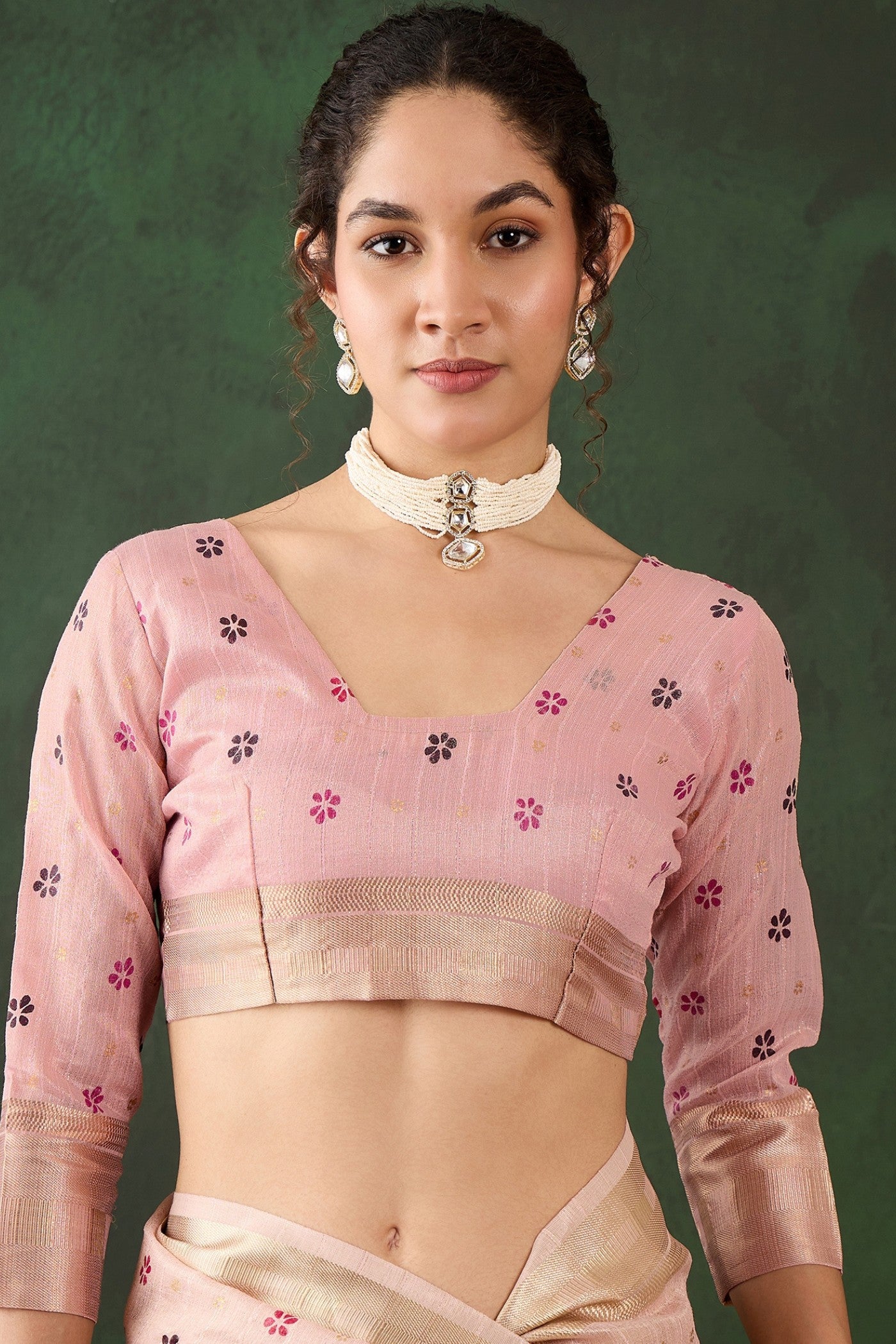 Buy MySilkLove Cupid Pink Woven Organza Saree Online