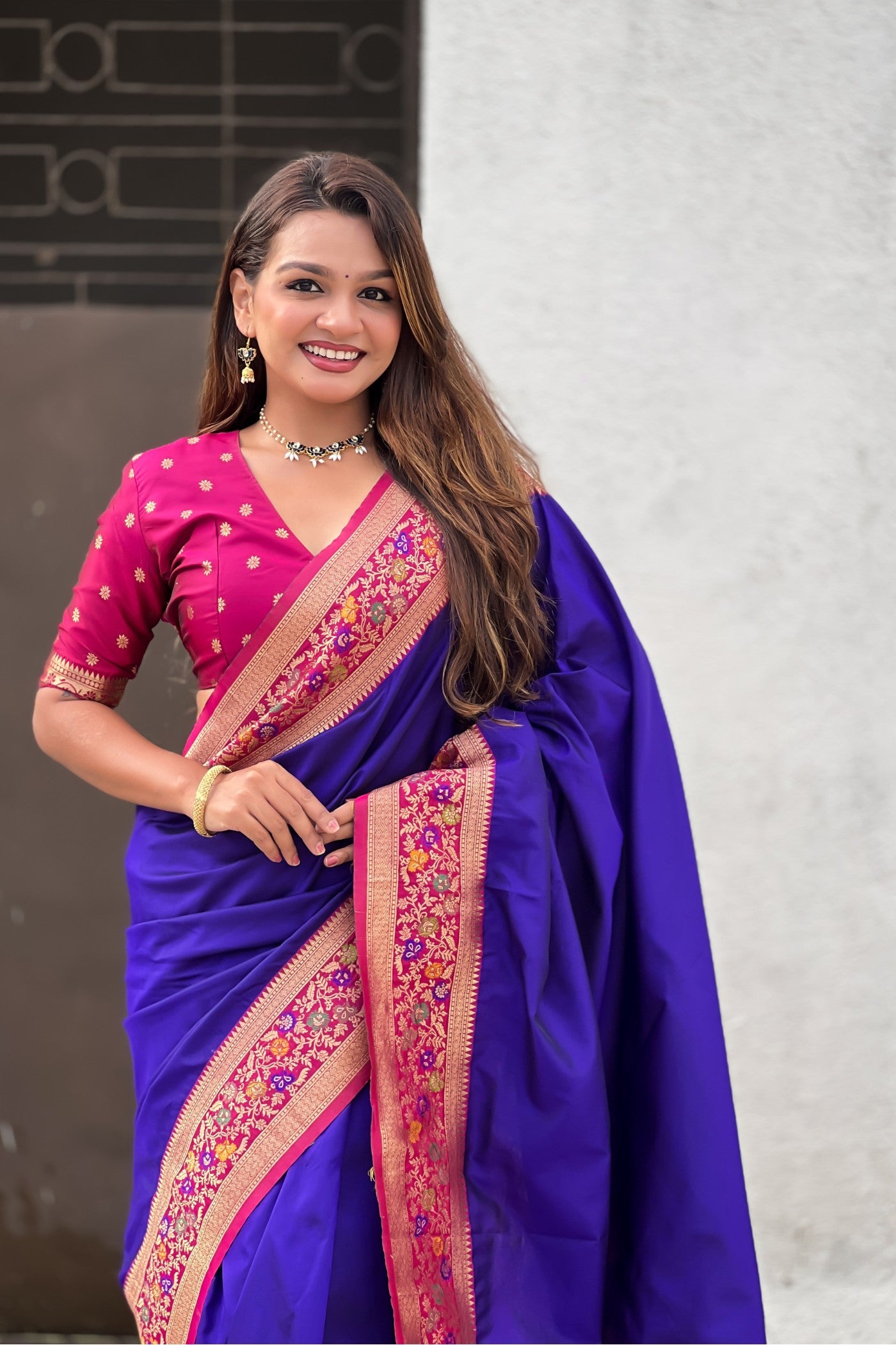 Buy MySilkLove Zodiac Blue Zari Woven Paithani Saree Online