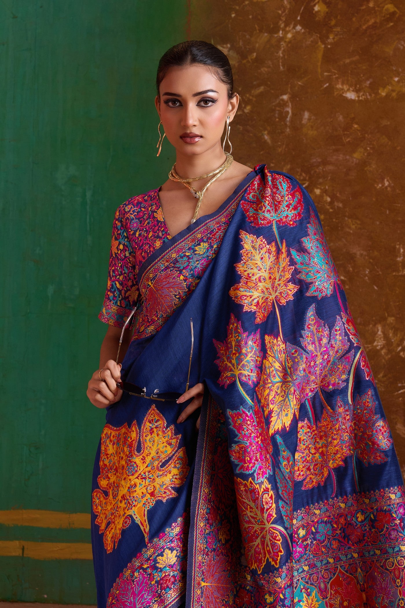 MySilkLove Celeste Blue Kashmiri Handloom Jamewar Saree