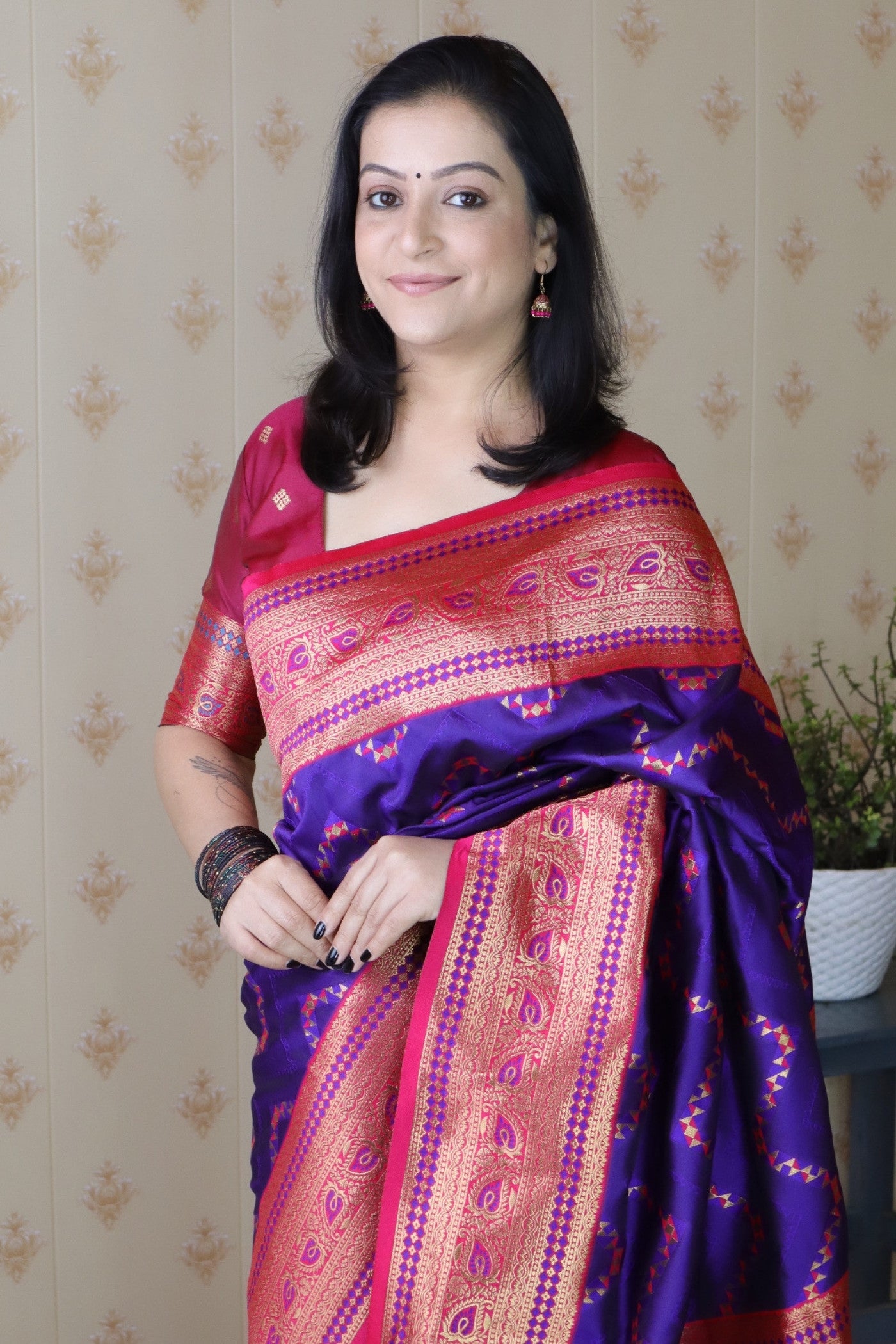 Buy MySilkLove Persian Blue Banarasi Handloom Saree Online