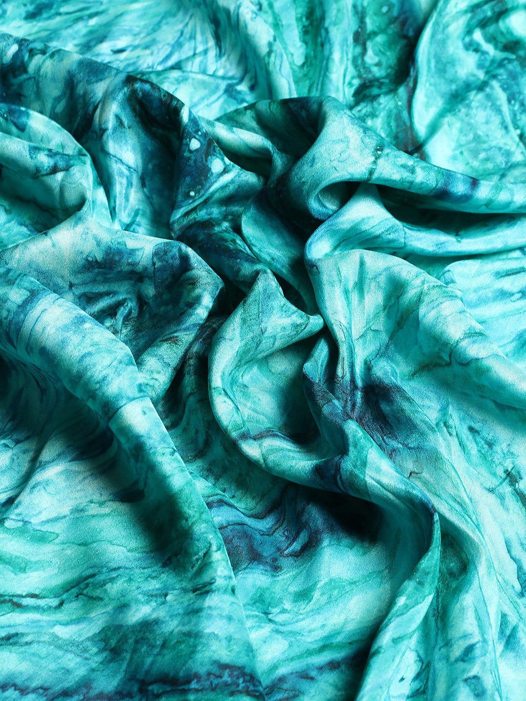Buy MySilkLove Sea Serpent Blue Satin Partywear Saree Online