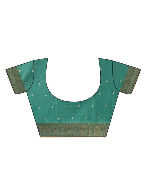 Buy MySilkLove Fern Green Woven Banarasi Silk Saree Online
