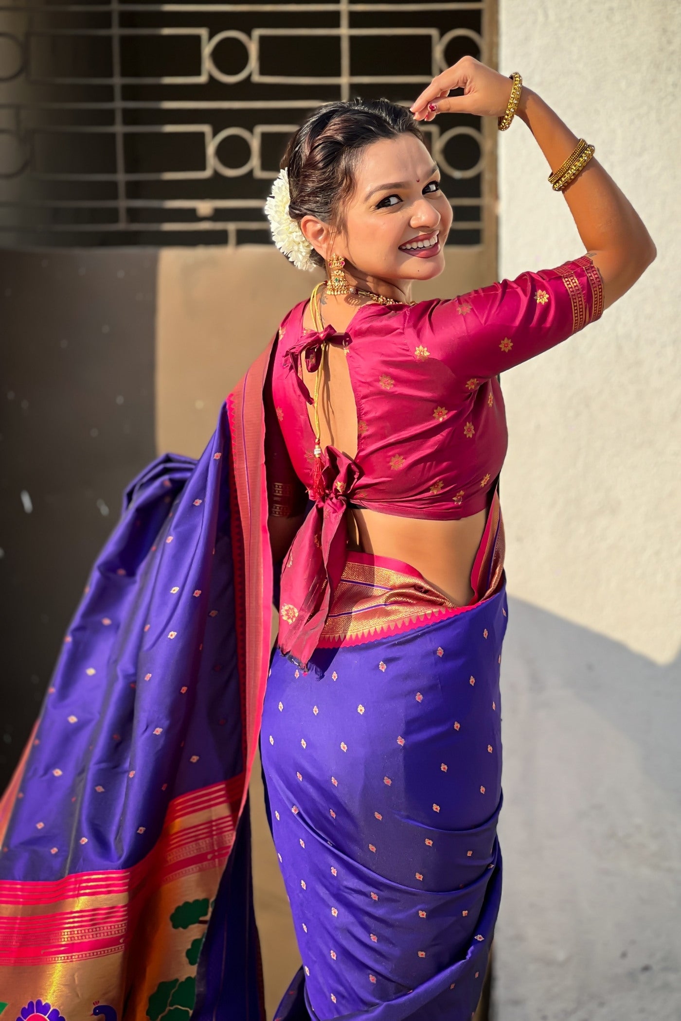 Buy MySilkLove Bluebonnet Zari Woven Paithani Saree Online