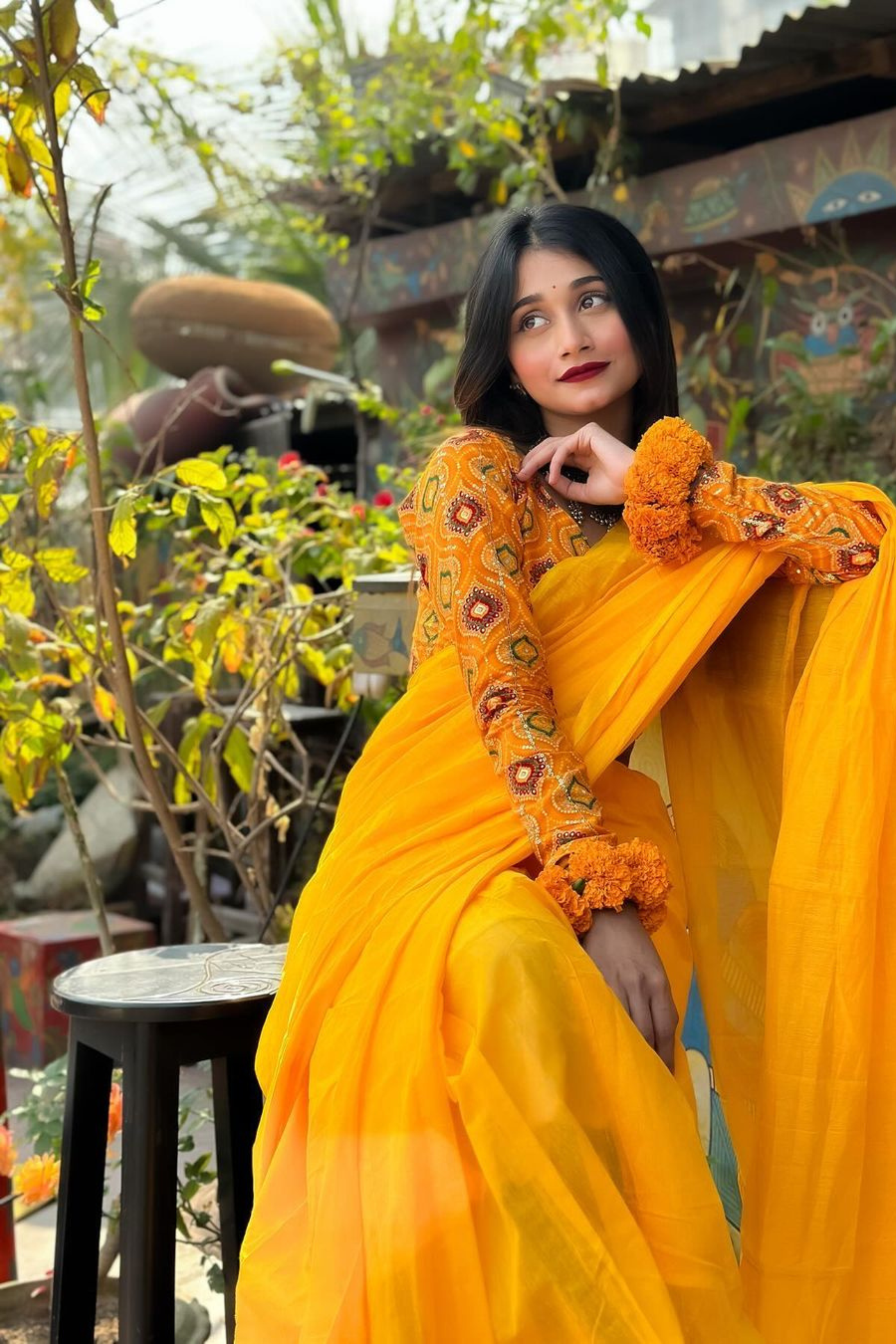 Buy MySilkLove California Yellow Gicha Cotton Handloom Saree Online