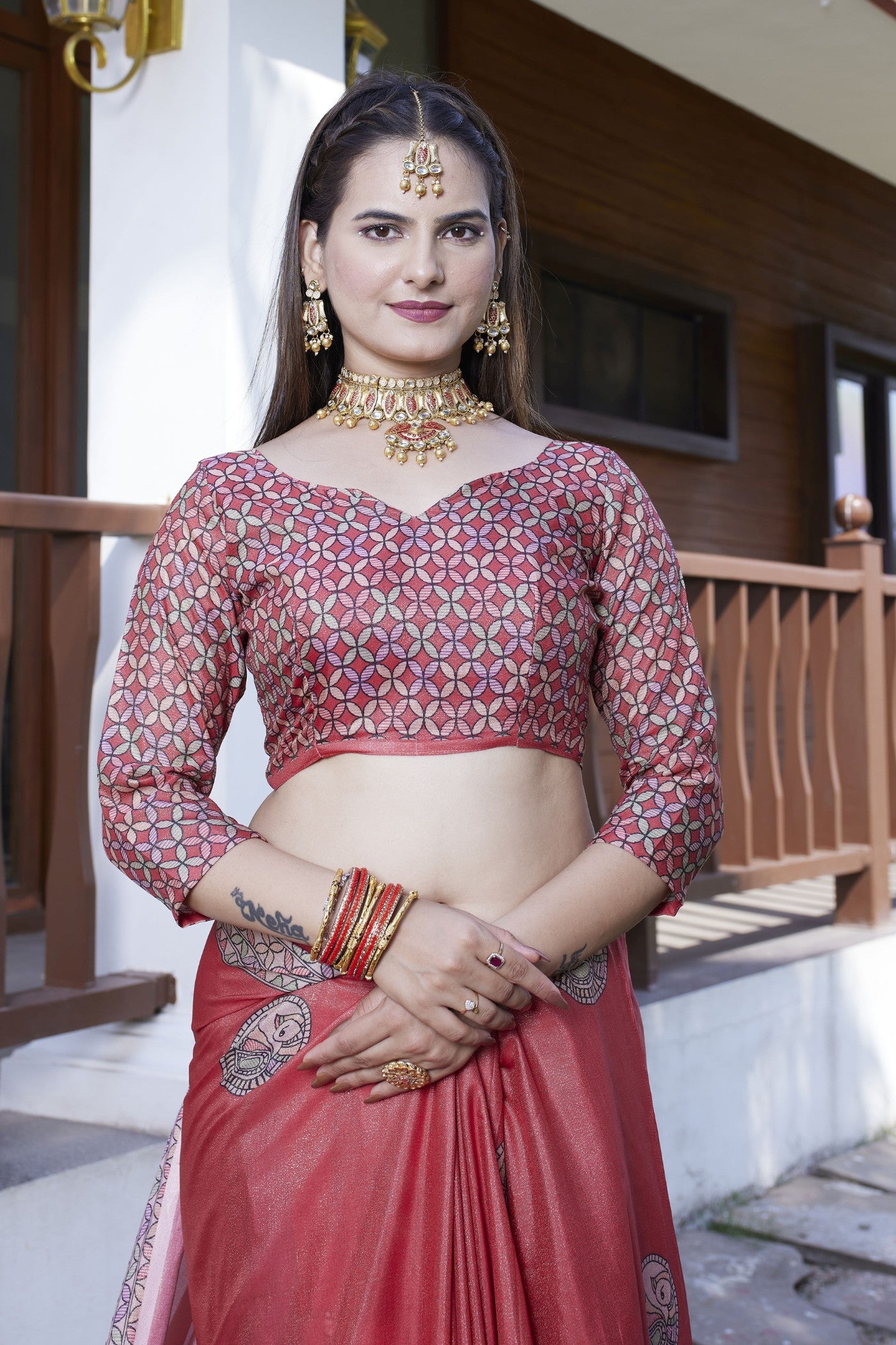 Buy MySilkLove Merlot Red Banarasi Digital Printed Saree Online