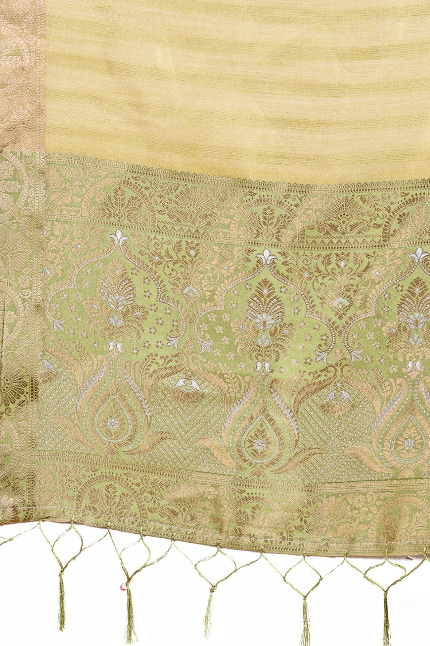 Buy MySilkLove Salt Cream Woven Organza Saree Online