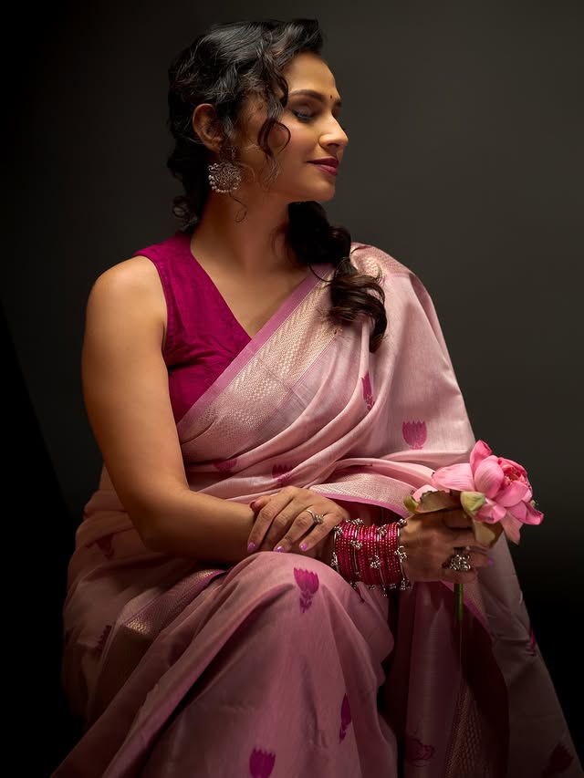 MySilkLove Lotus Pink Woven Modal Cotton Saree