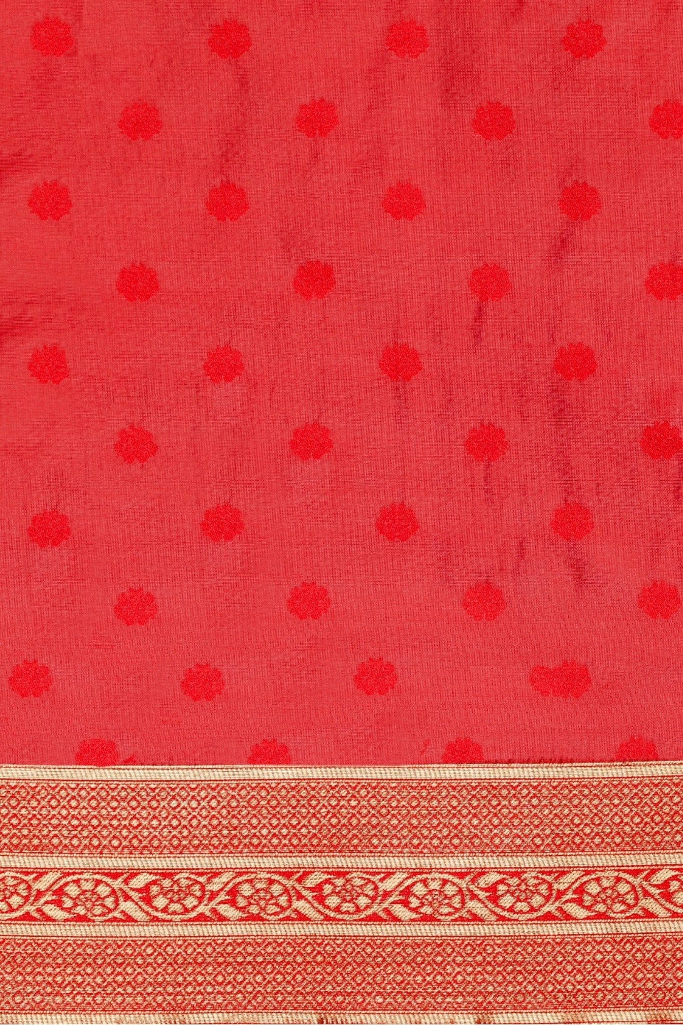 Buy MySilkLove Cherry Red Woven Jacquard Lichi Silk Saree Online