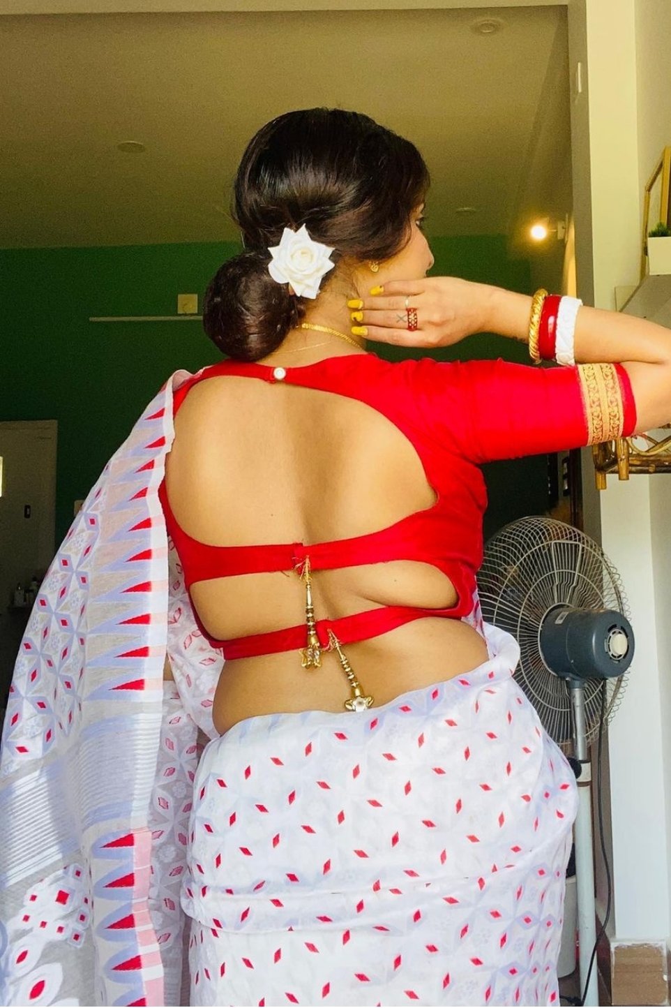 Buy MySilkLove Ice White Cotton Silk Jamdani Saree Online