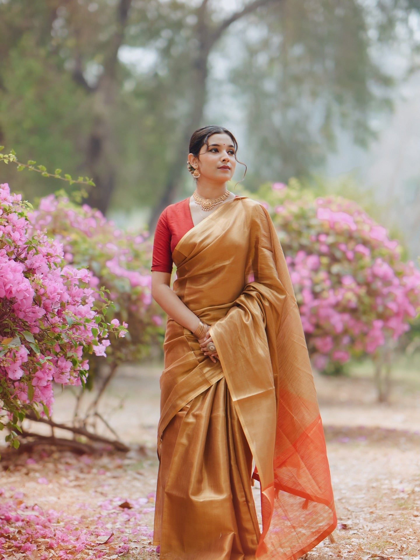 Buy MySilkLove Luxury Gold Handloom Tissue Saree Online