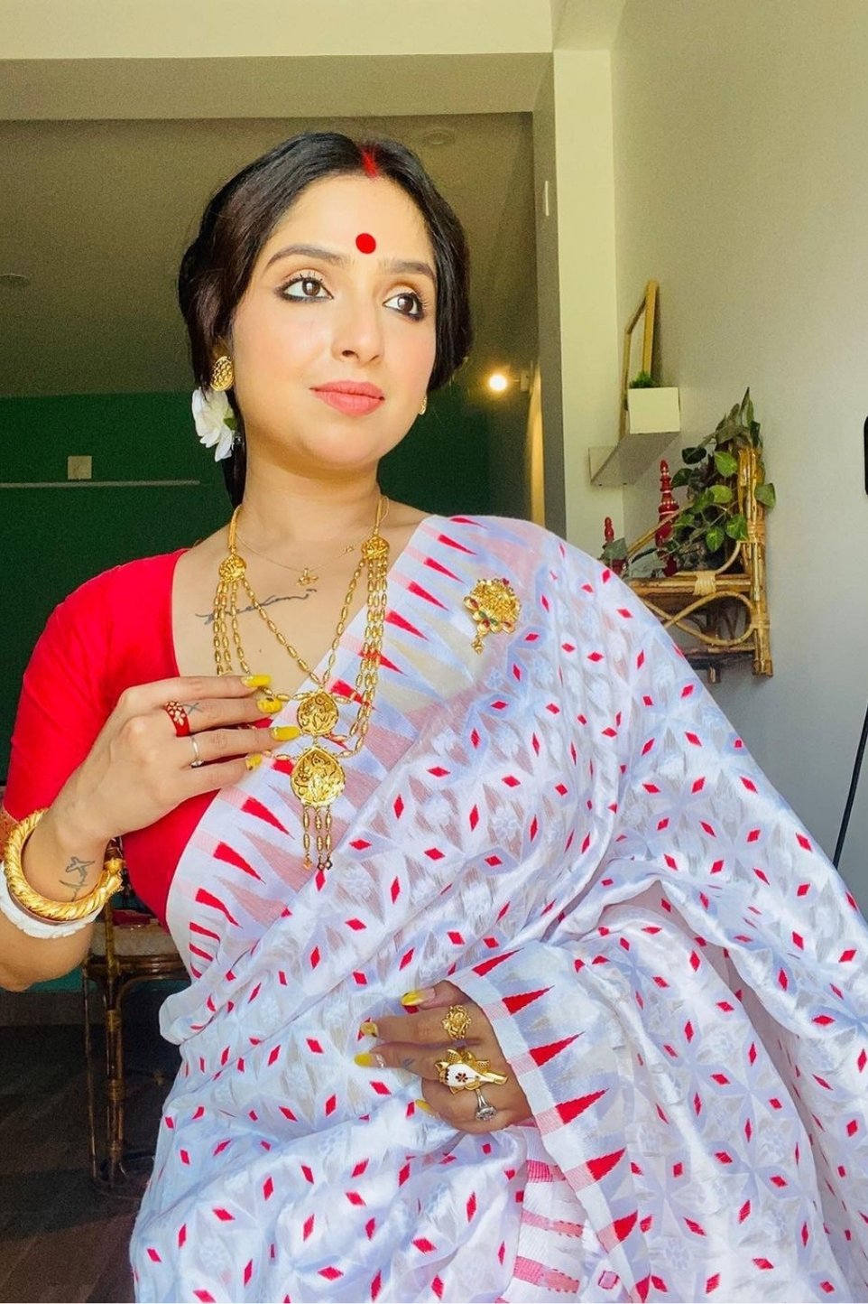 Buy MySilkLove Ice White Cotton Silk Jamdani Saree Online