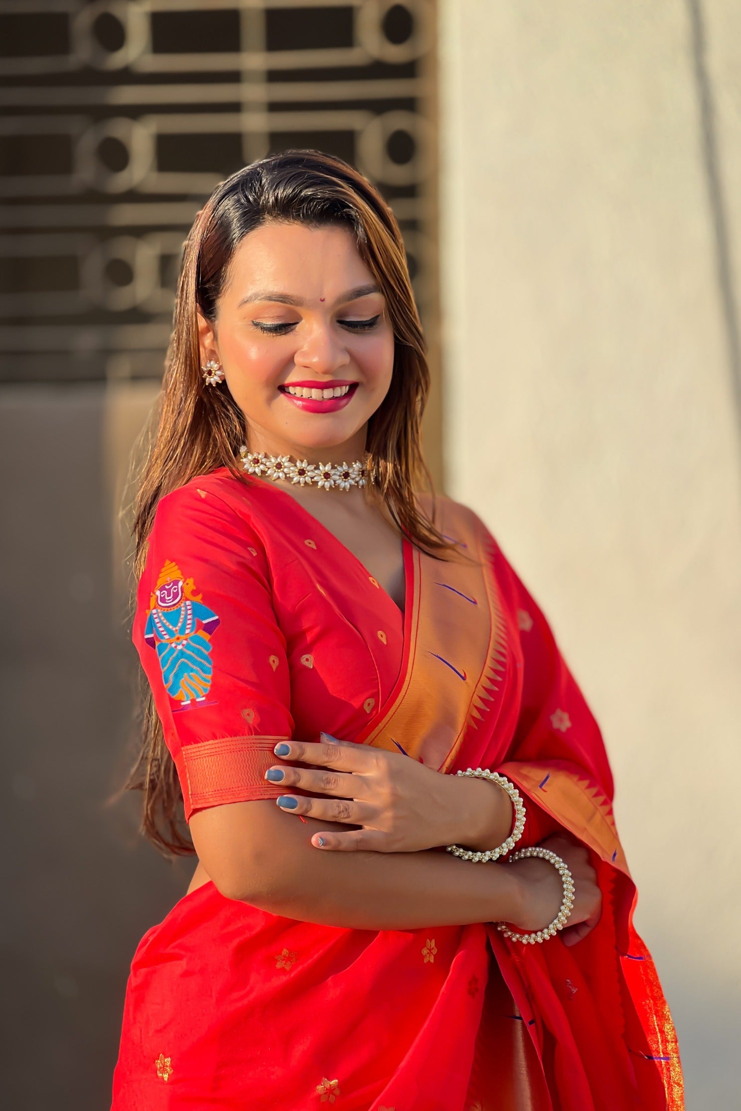 Buy MySilkLove Rose Red Woven Paithani Saree Online
